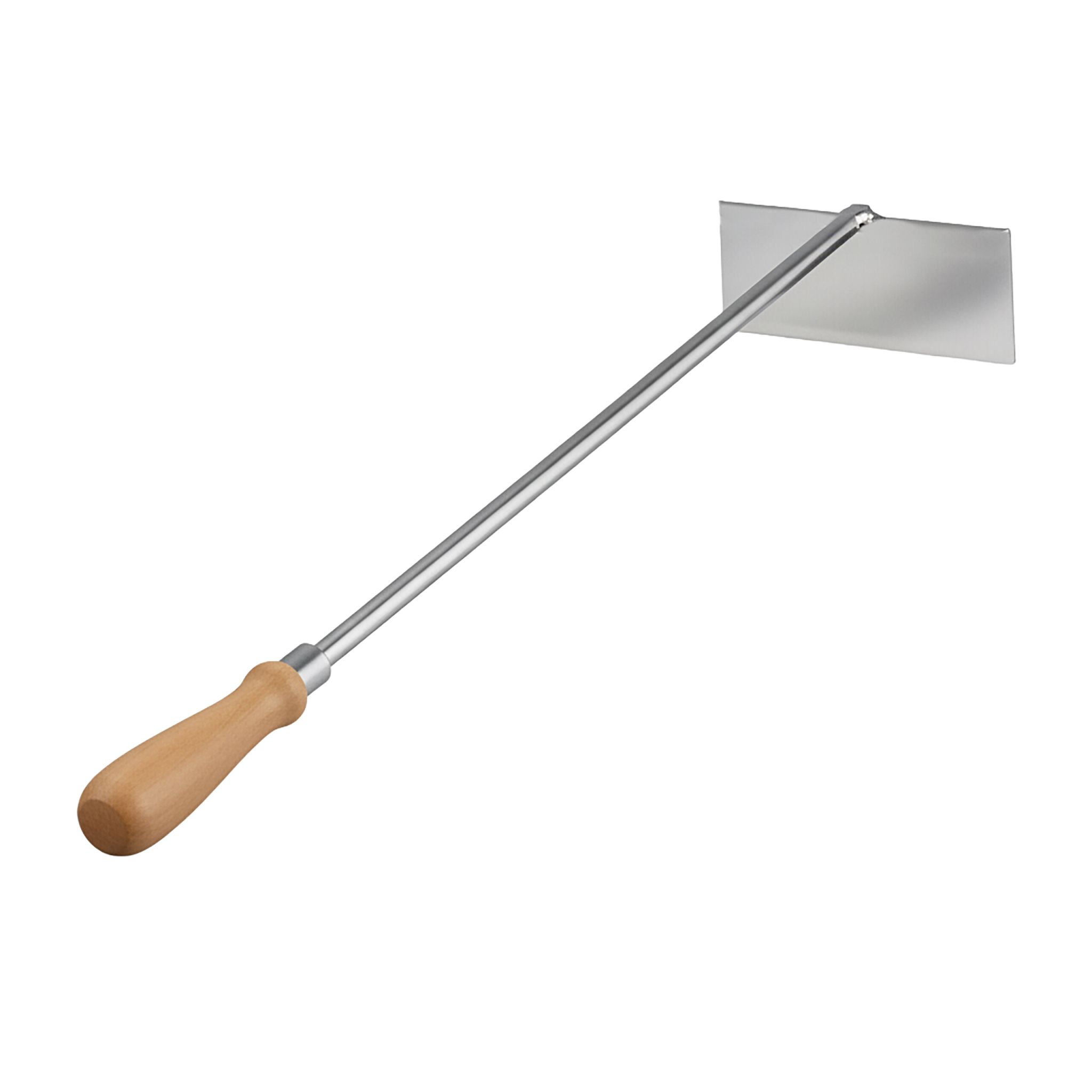 Aschekratzer Edelstahl mit Holzgriff Hellbraun-Silber