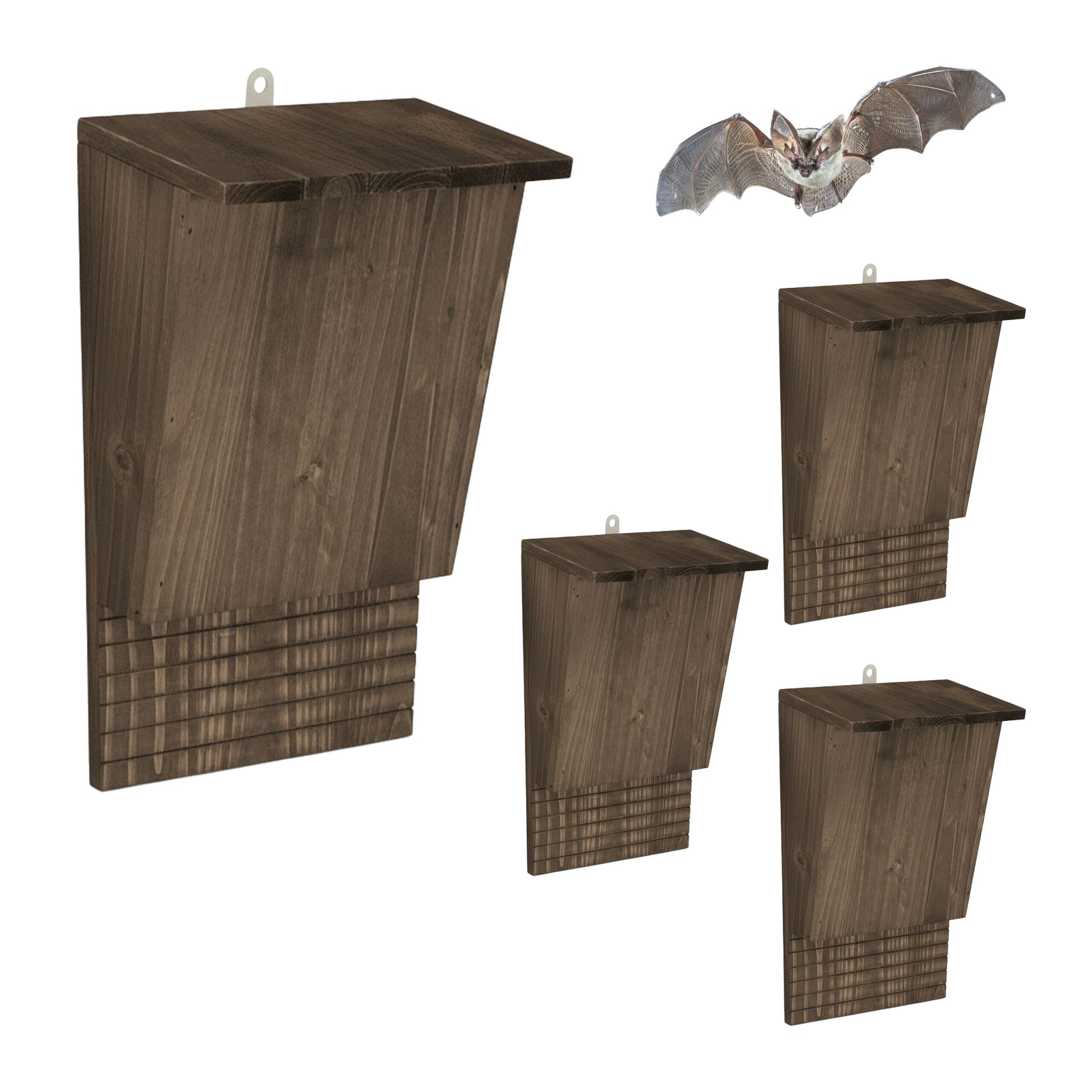 Brauner Fledermauskasten 4er-Set Dunkelbraun