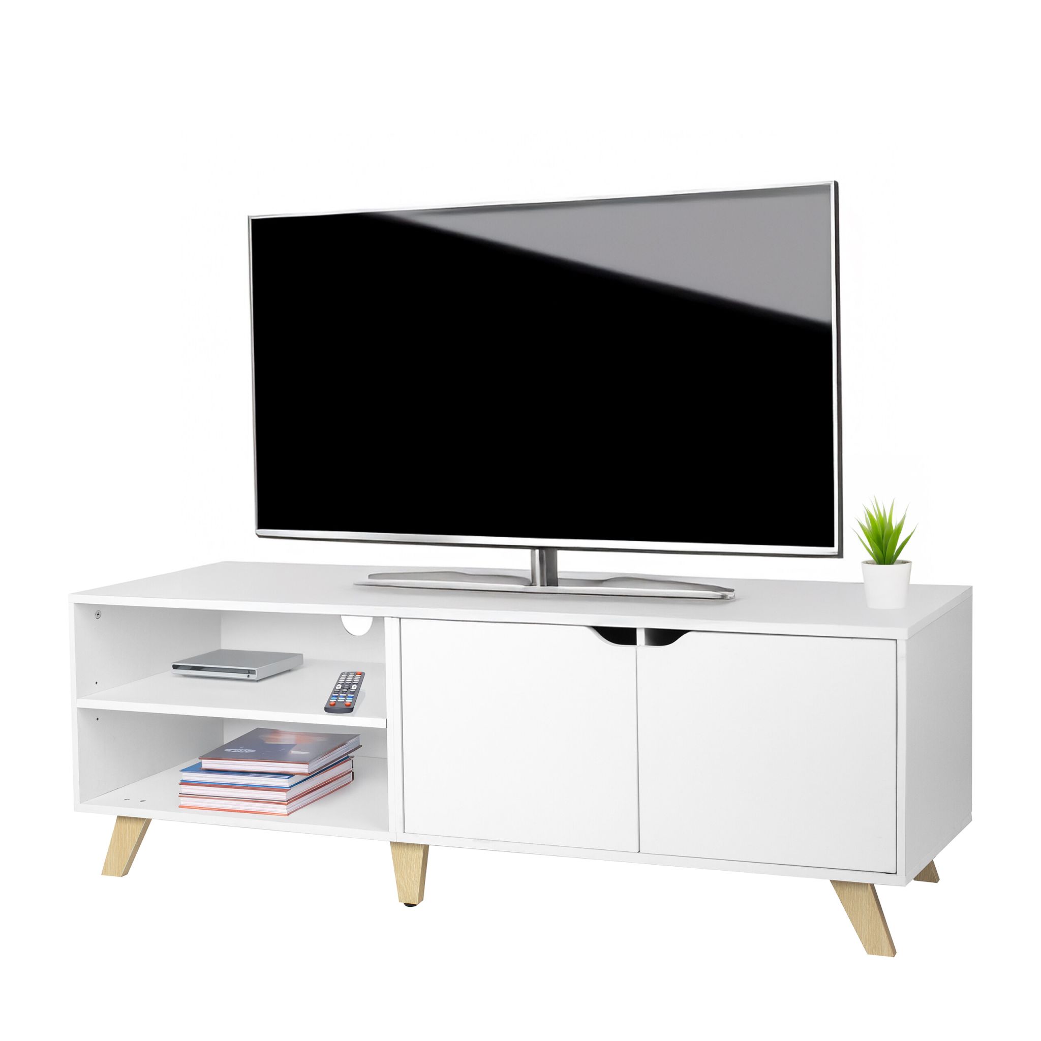 TV Lowboard 6 Fächer Weiss