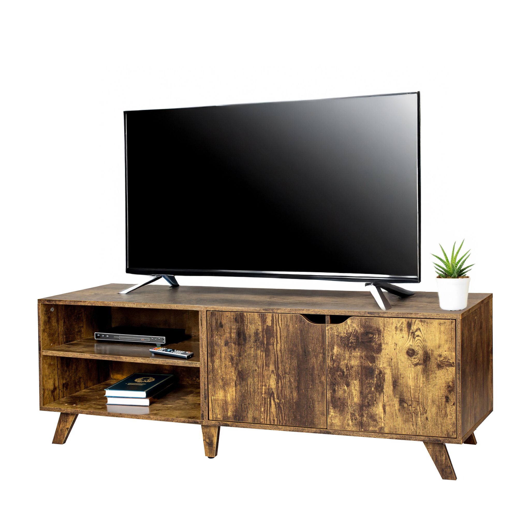 TV Lowboard 6 Fächer Braun