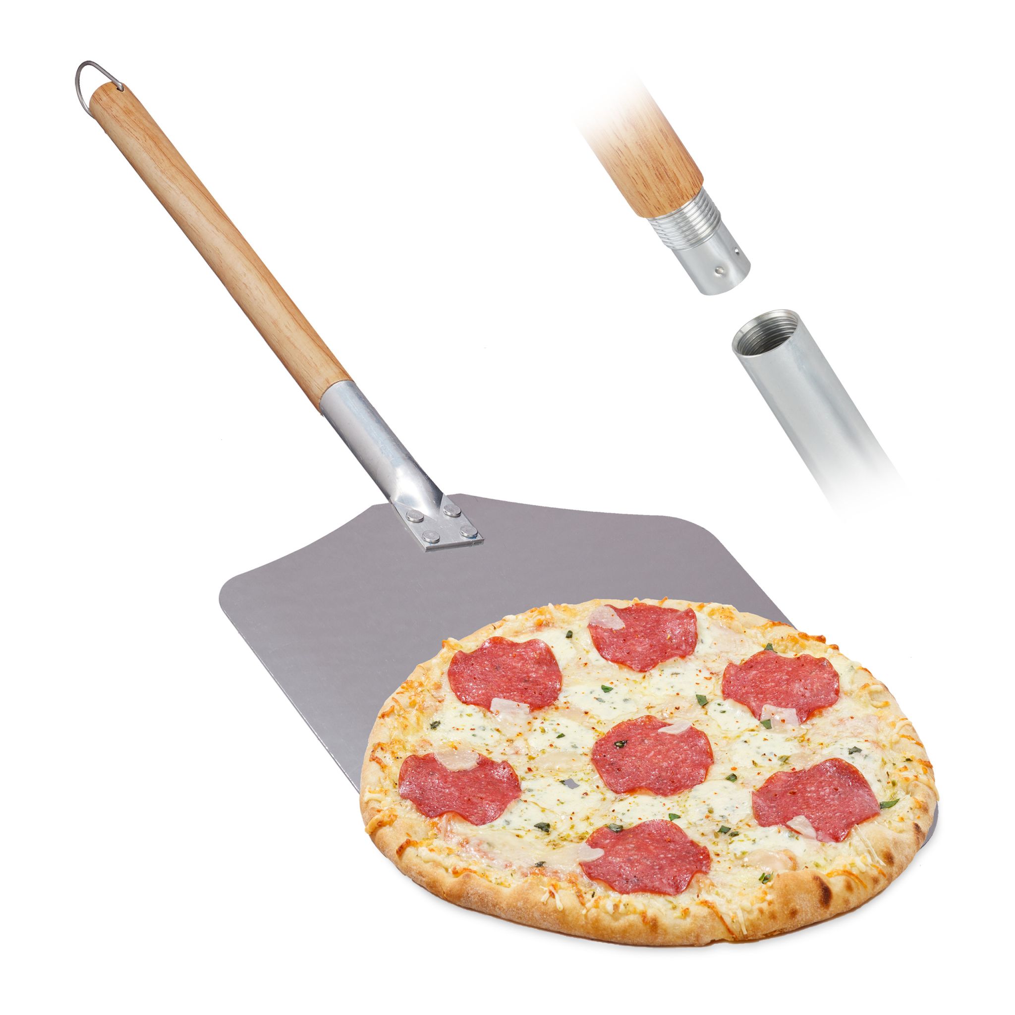 Pizzaschaufel Aluminium Hellbraun-Silber
