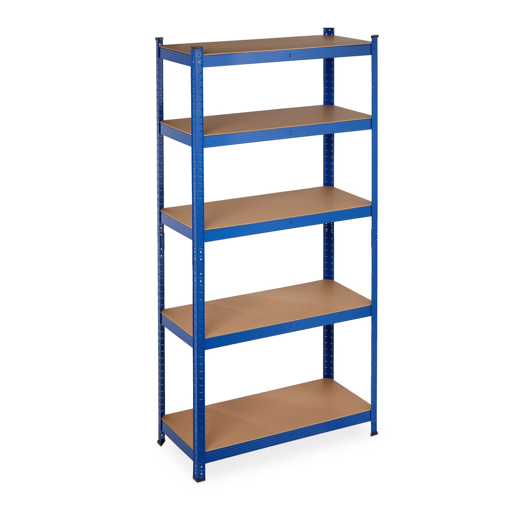 Schwerlastregal 180x90x40 blau Blau-Hellbraun-Schwarz