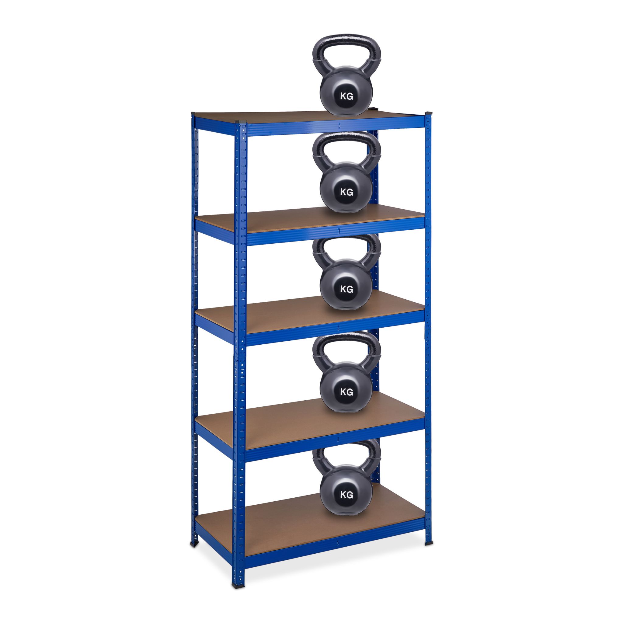 Schwerlastregal blau Blau-Hellbraun-Schwarz