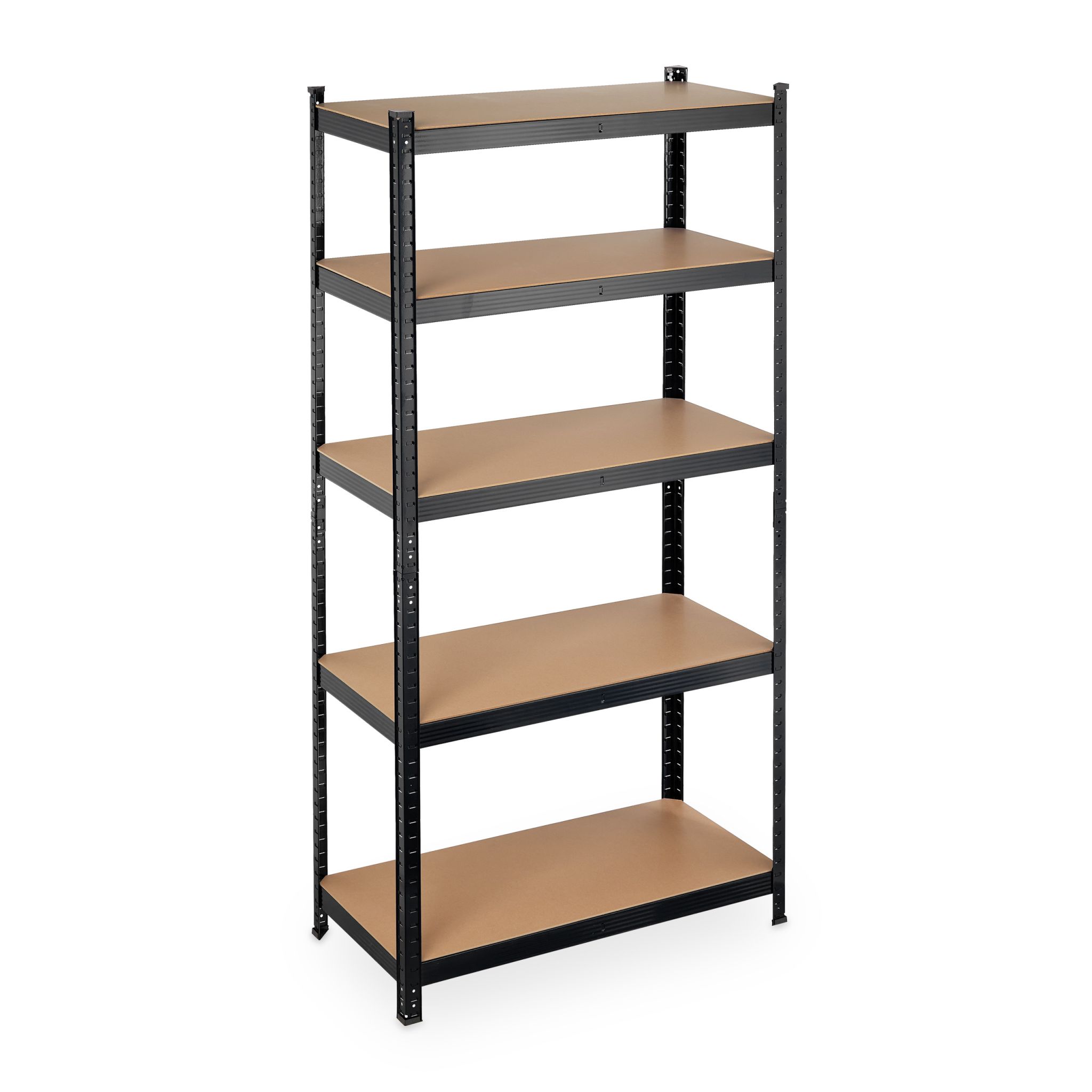 Schwerlastregal 180x90x45 schwarz Hellbraun-Schwarz