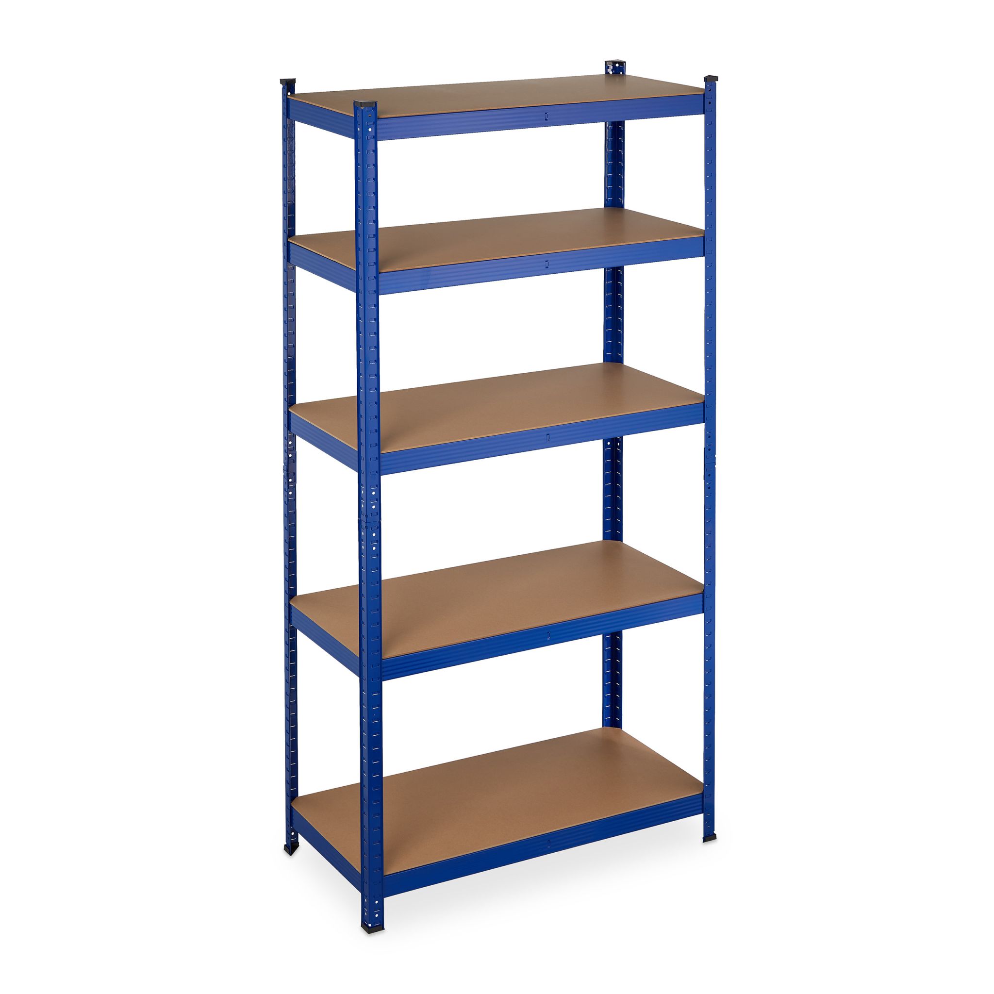 Schwerlastregal 180x90x45 blau Blau-Hellbraun-Schwarz