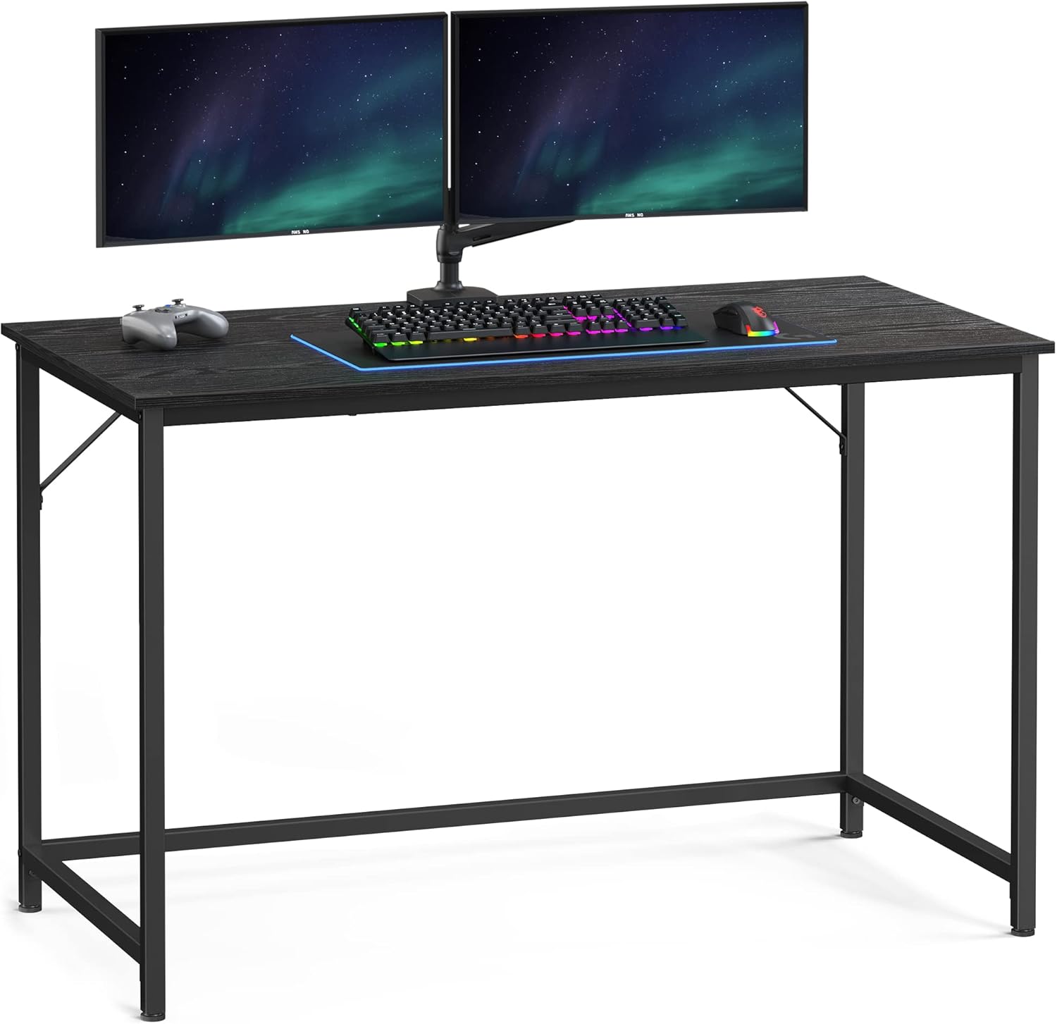 Computertisch 120x60cm Ebony Schwarz Holz