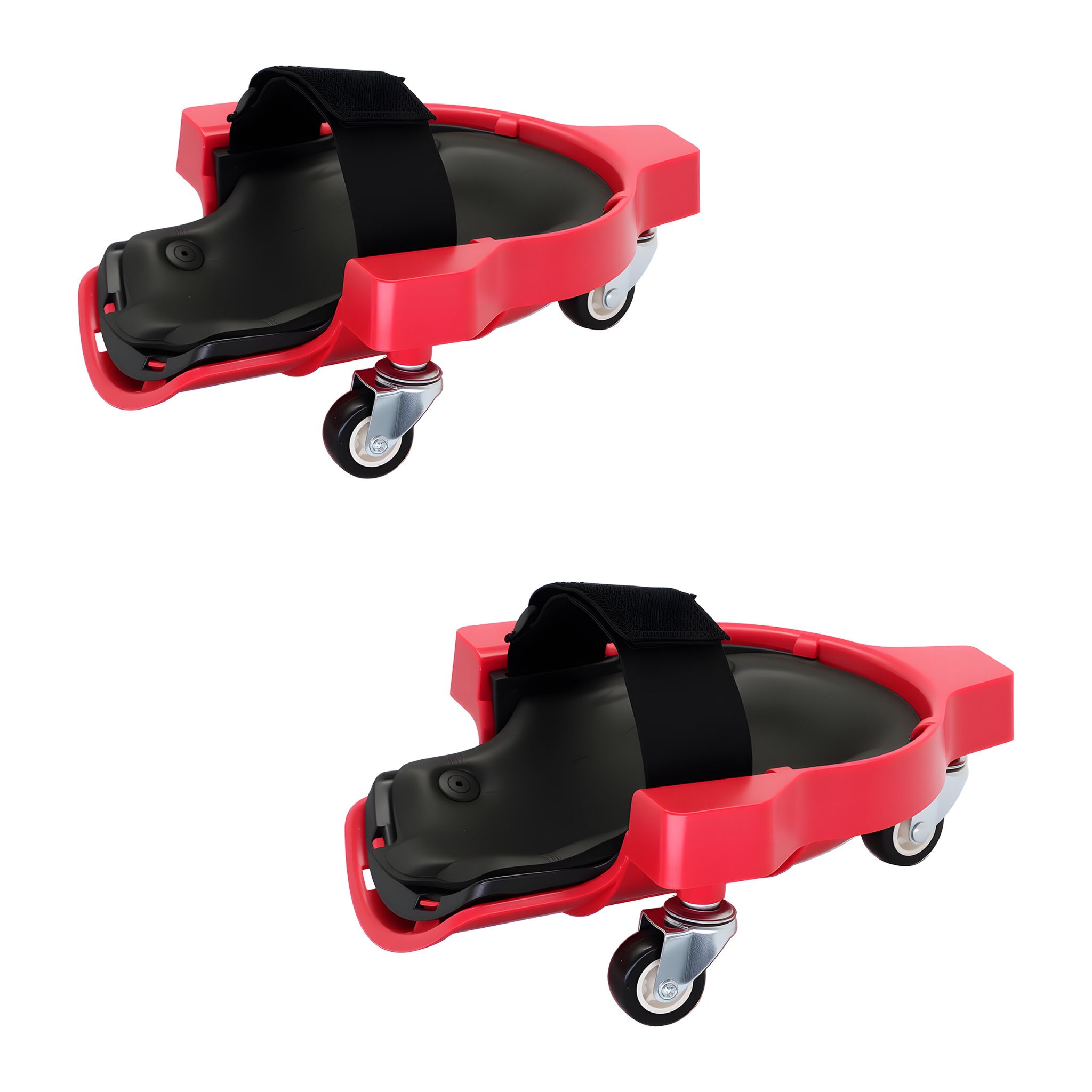 Knieschoner auf Rollen Rot-Schwarz