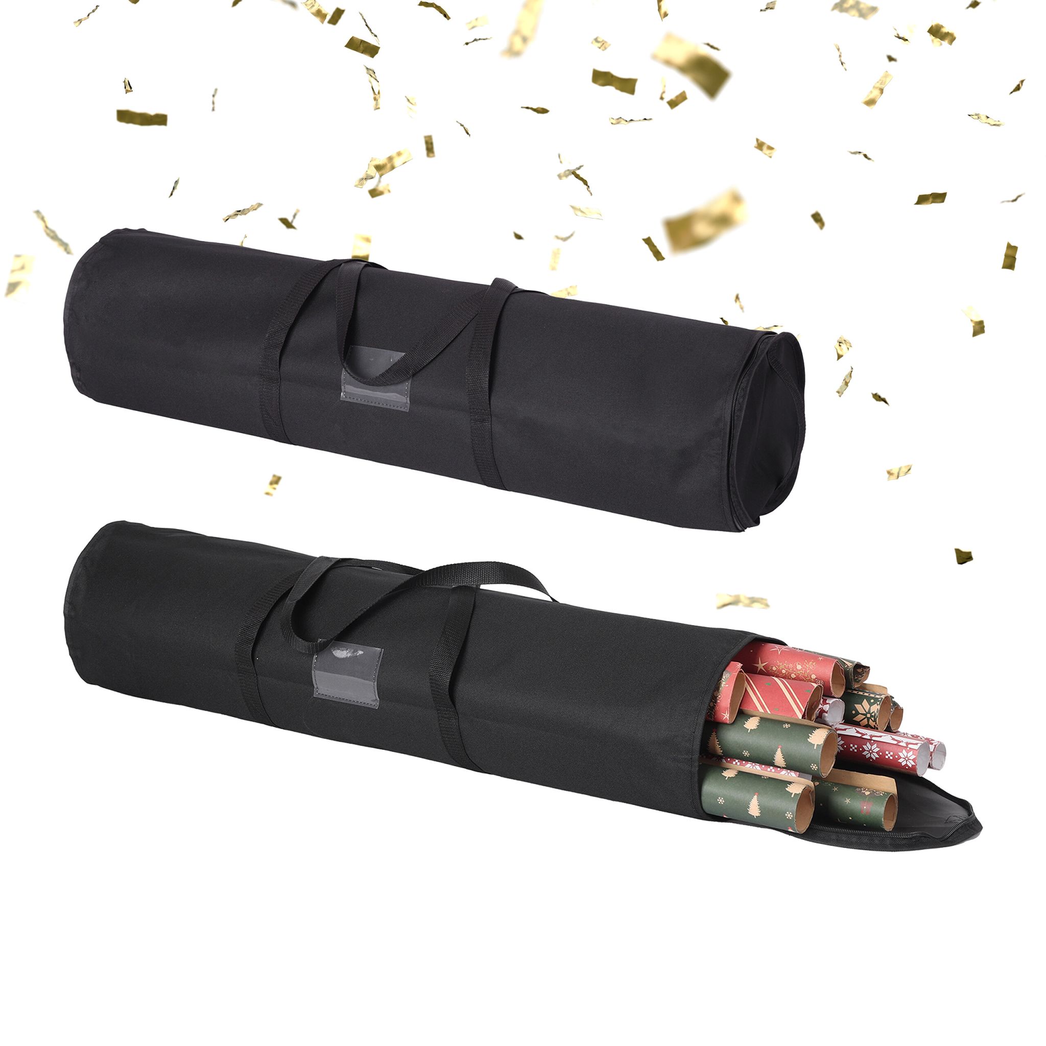 Geschenkpapier Aufbewahrung 2er-Set Schwarz