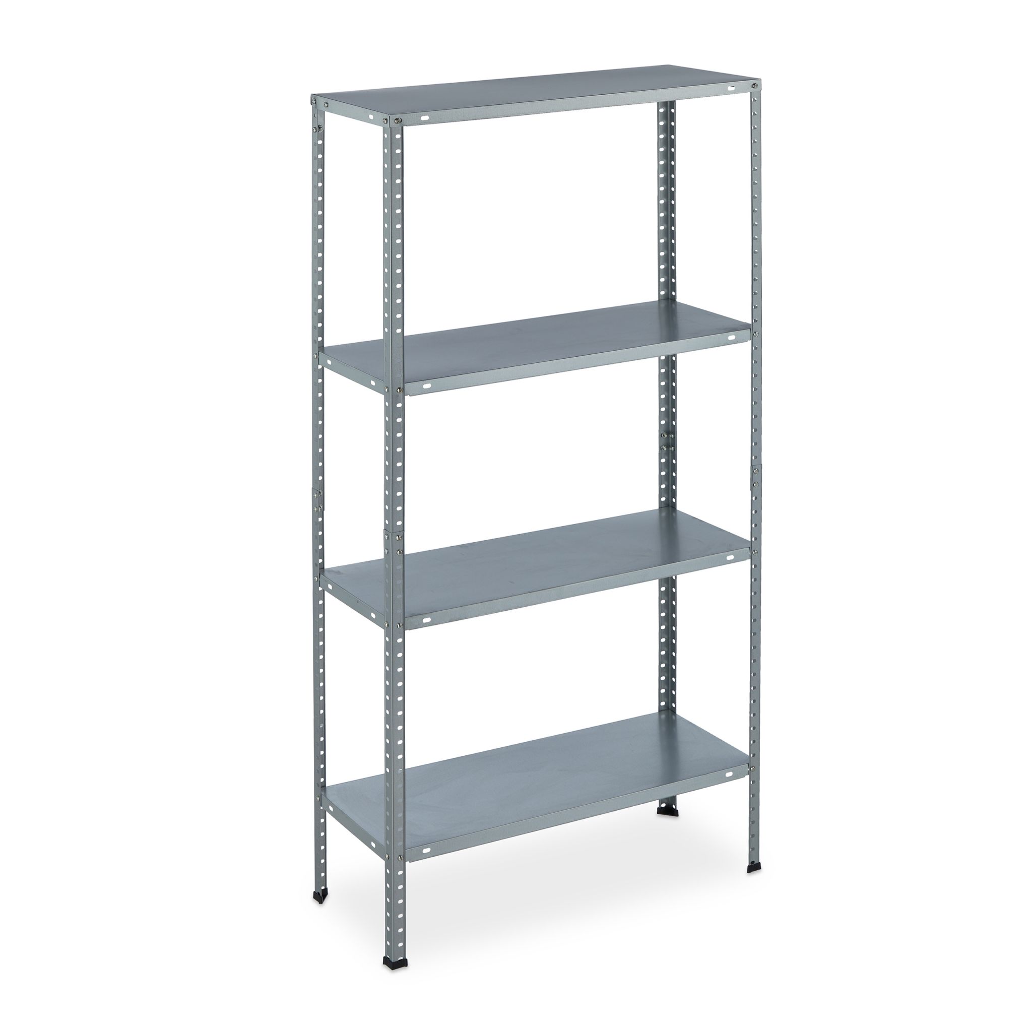 Verzinktes Metallregal mit 4 Böden Silber