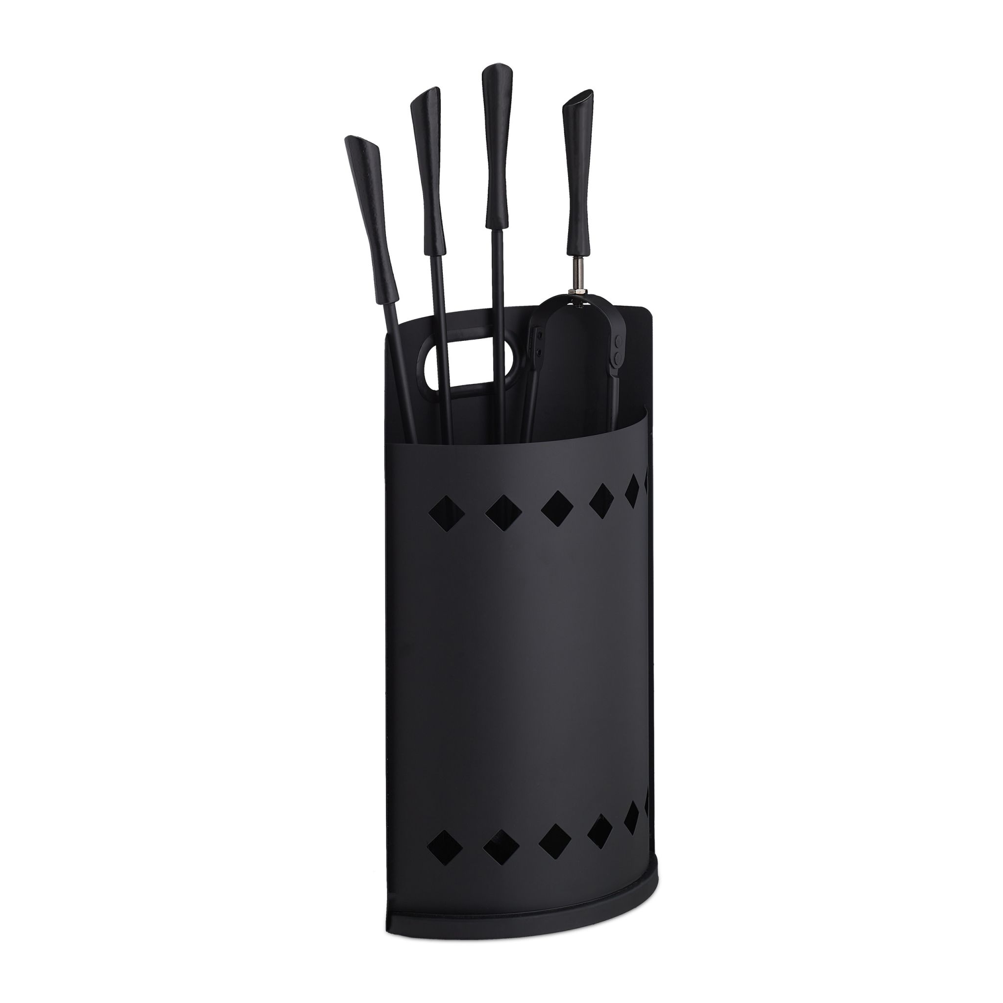 Kaminbesteck mit Eimer 5tlg. Schwarz