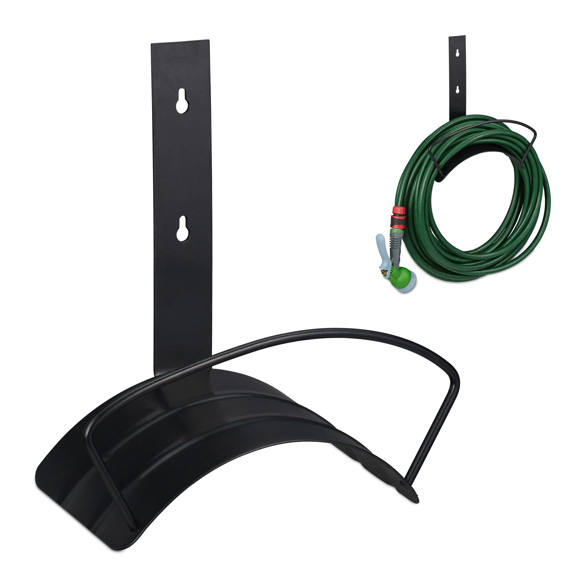Schlauchhalter Wand schwarz Schwarz