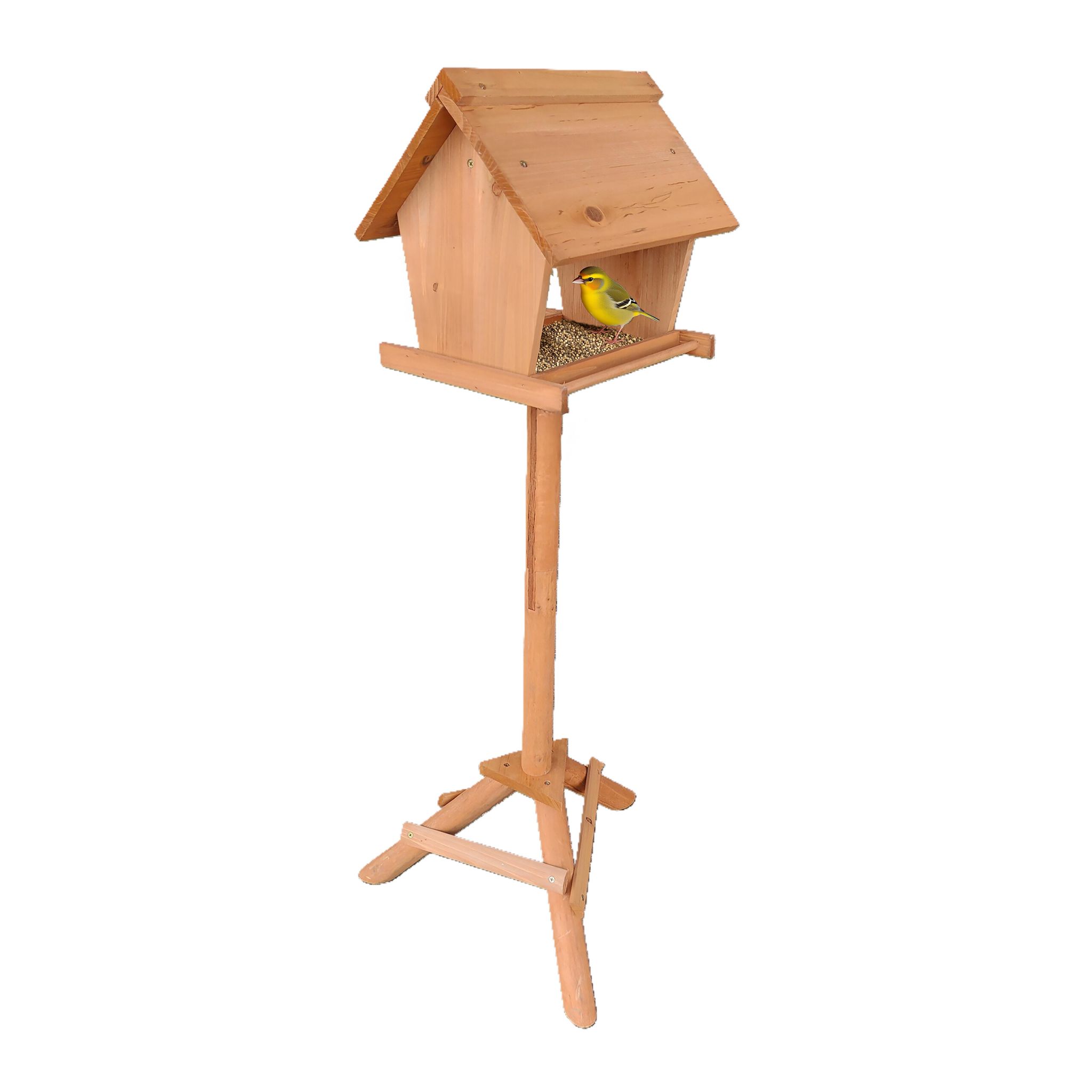 Vogelfutterhaus Tannenholz Orange