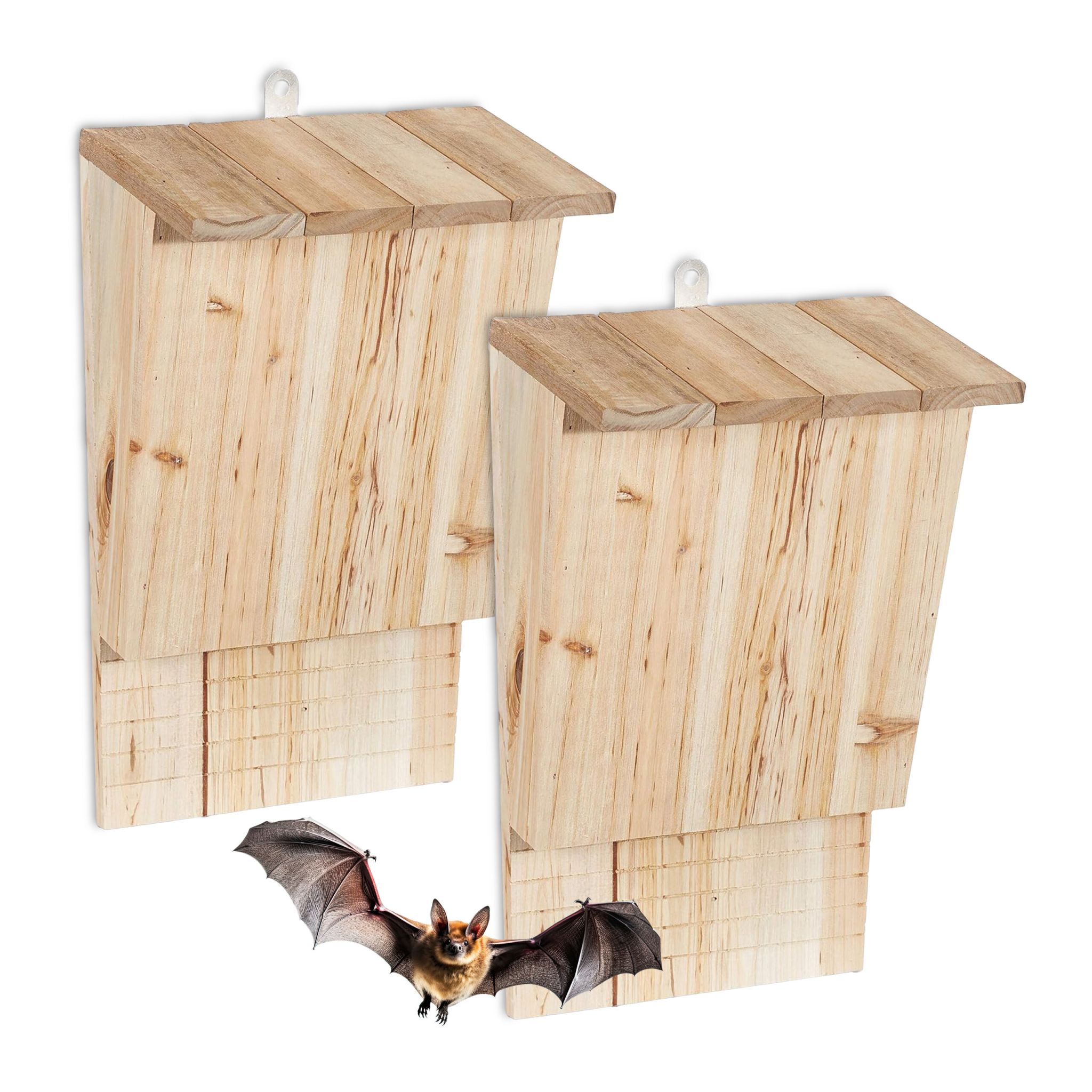 Fledermauskasten Holz 2er-Set Hellbraun