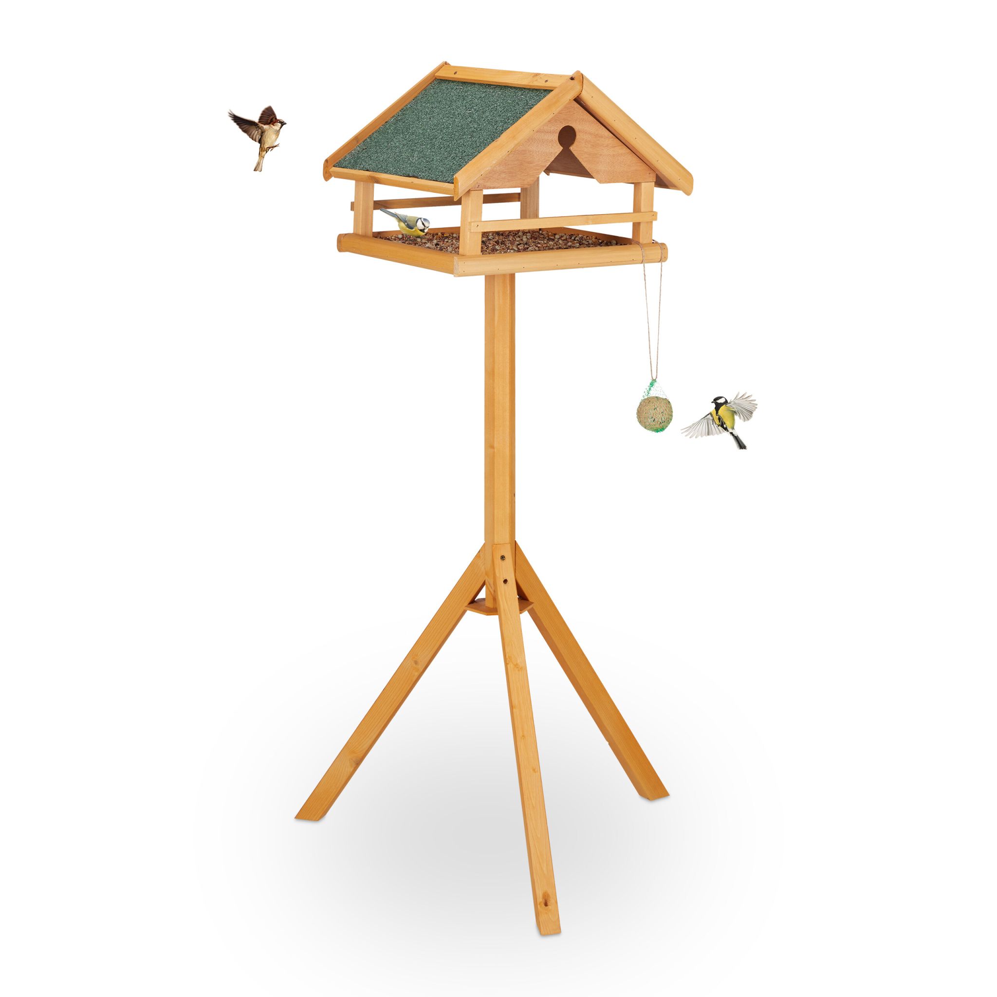 Vogelfutterhaus mit Ständer Dunkelgrün-Orange