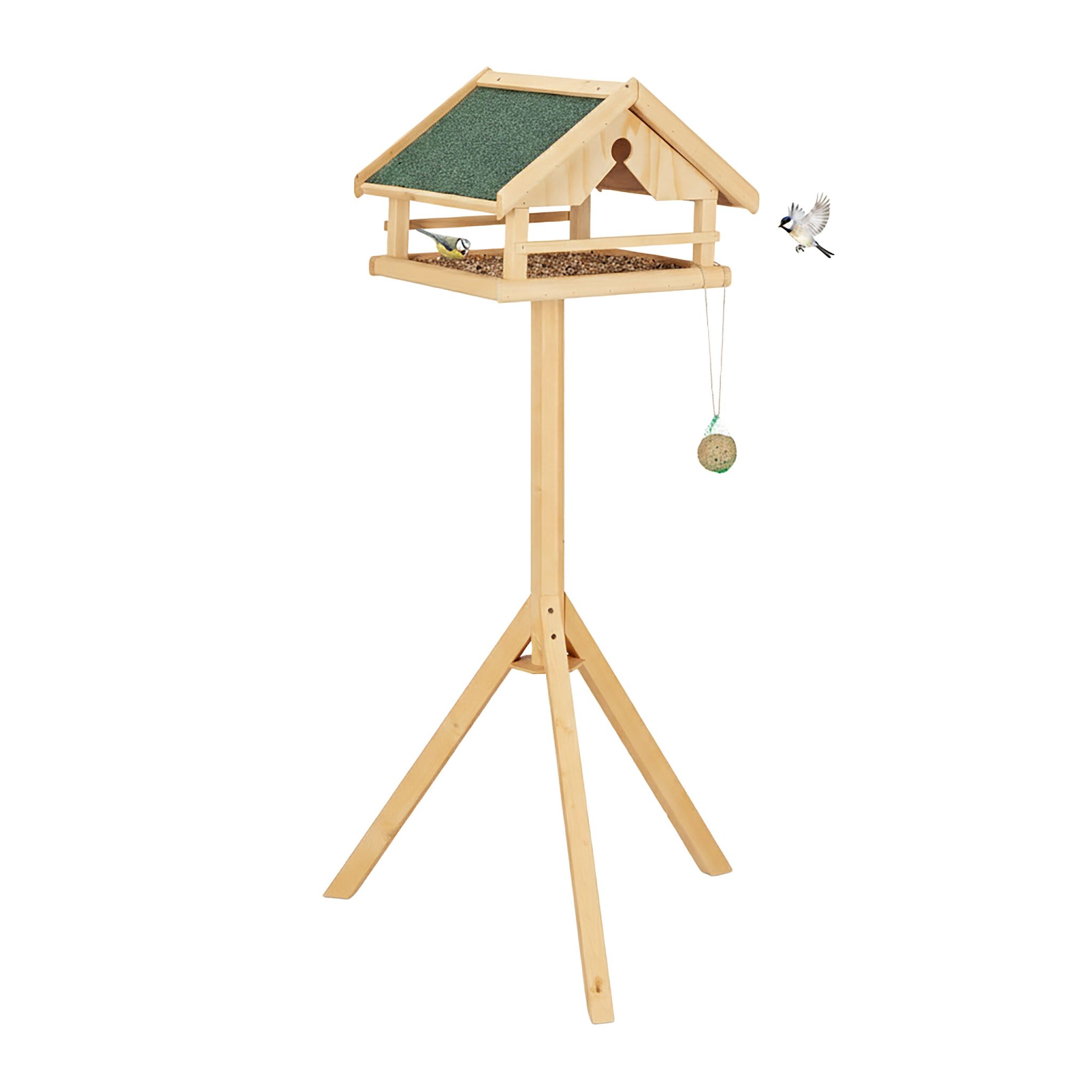 Vogelfutterhaus mit Ständer Dunkelgrün-Hellbraun