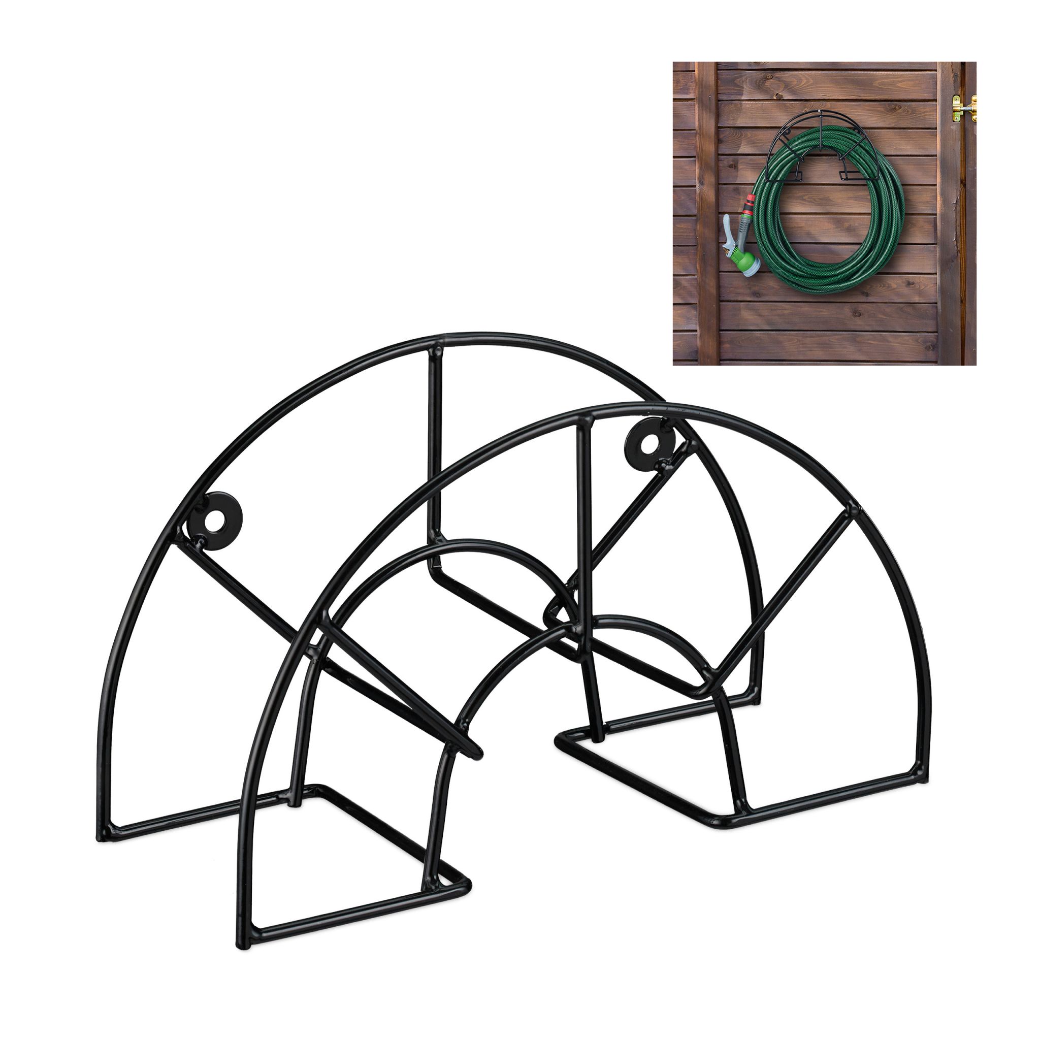 Schlauchhalter Wand rund Schwarz
