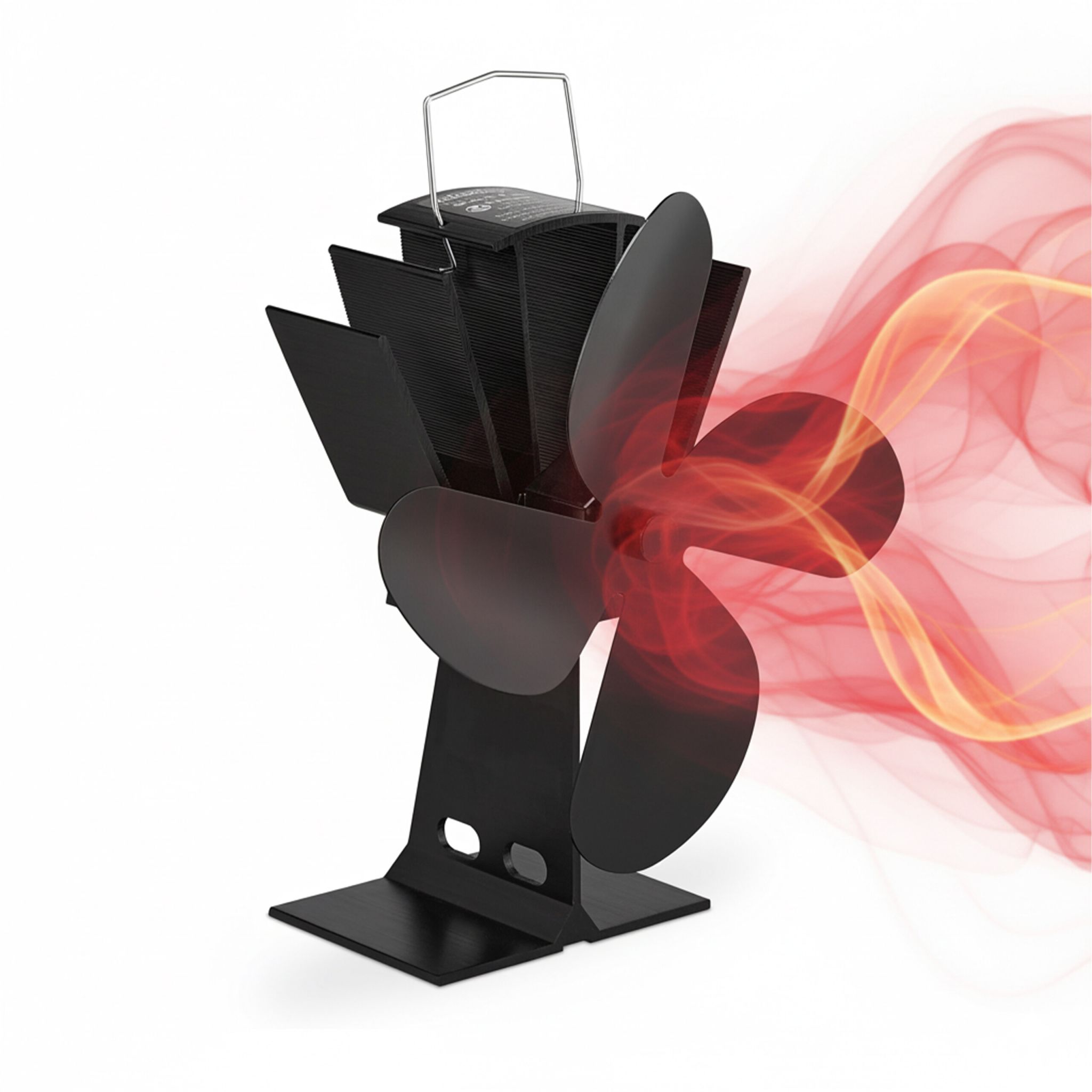 Ofenventilator ohne Strom schwarz Schwarz