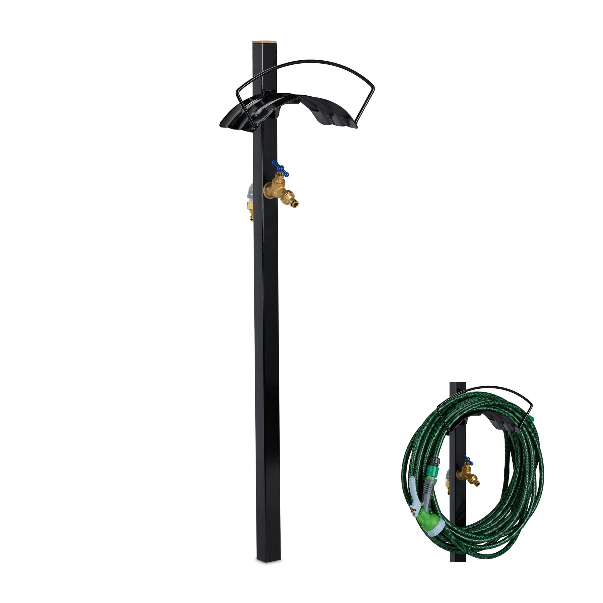 Zapfstelle Garten mit Schlauchhalter Schwarz