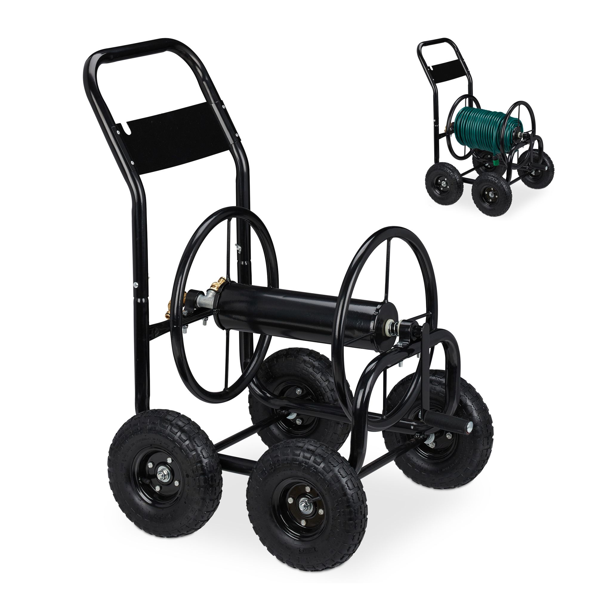 Schlauchwagen Metall schwarz Schwarz