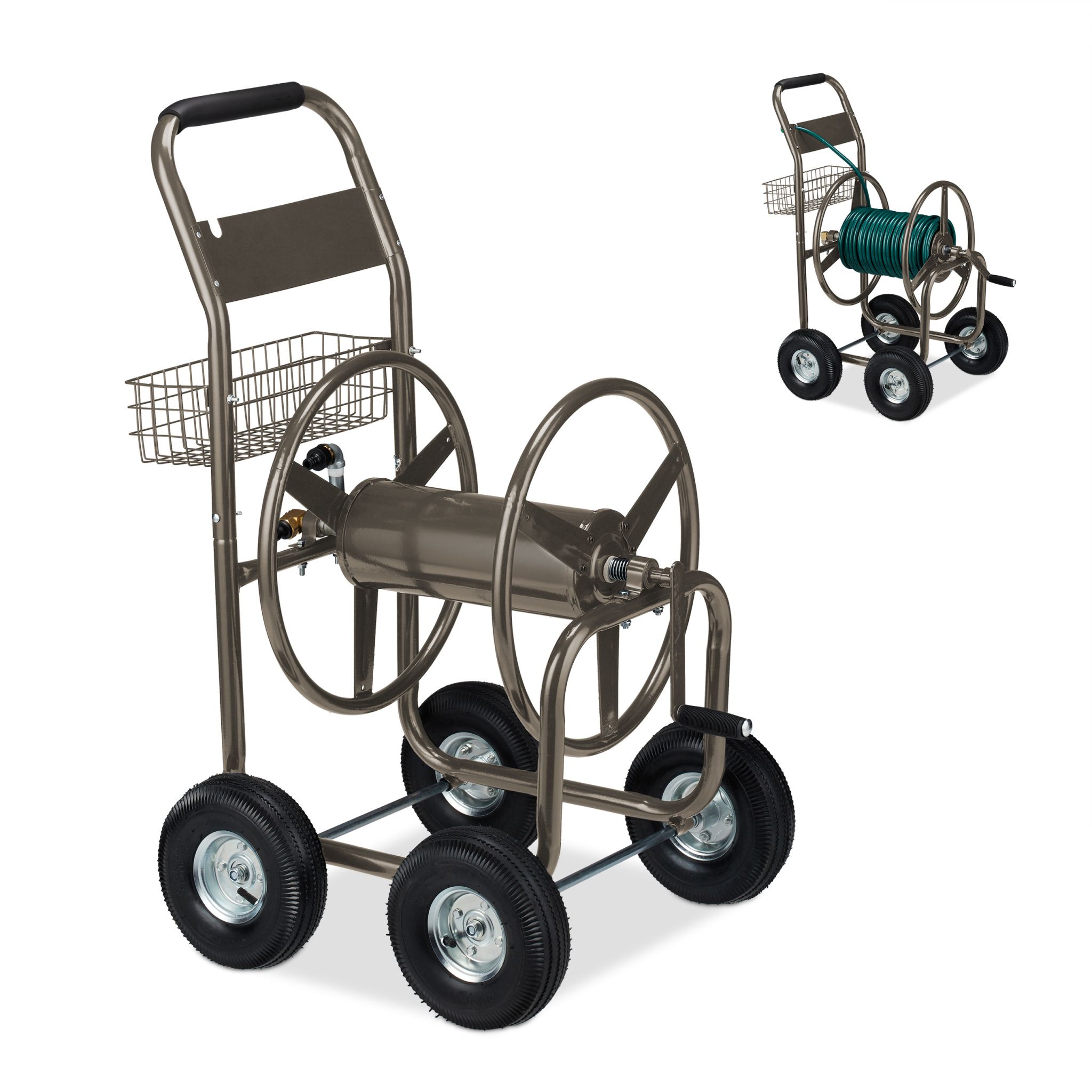 Schlauchwagen 4 Räder braun Braun