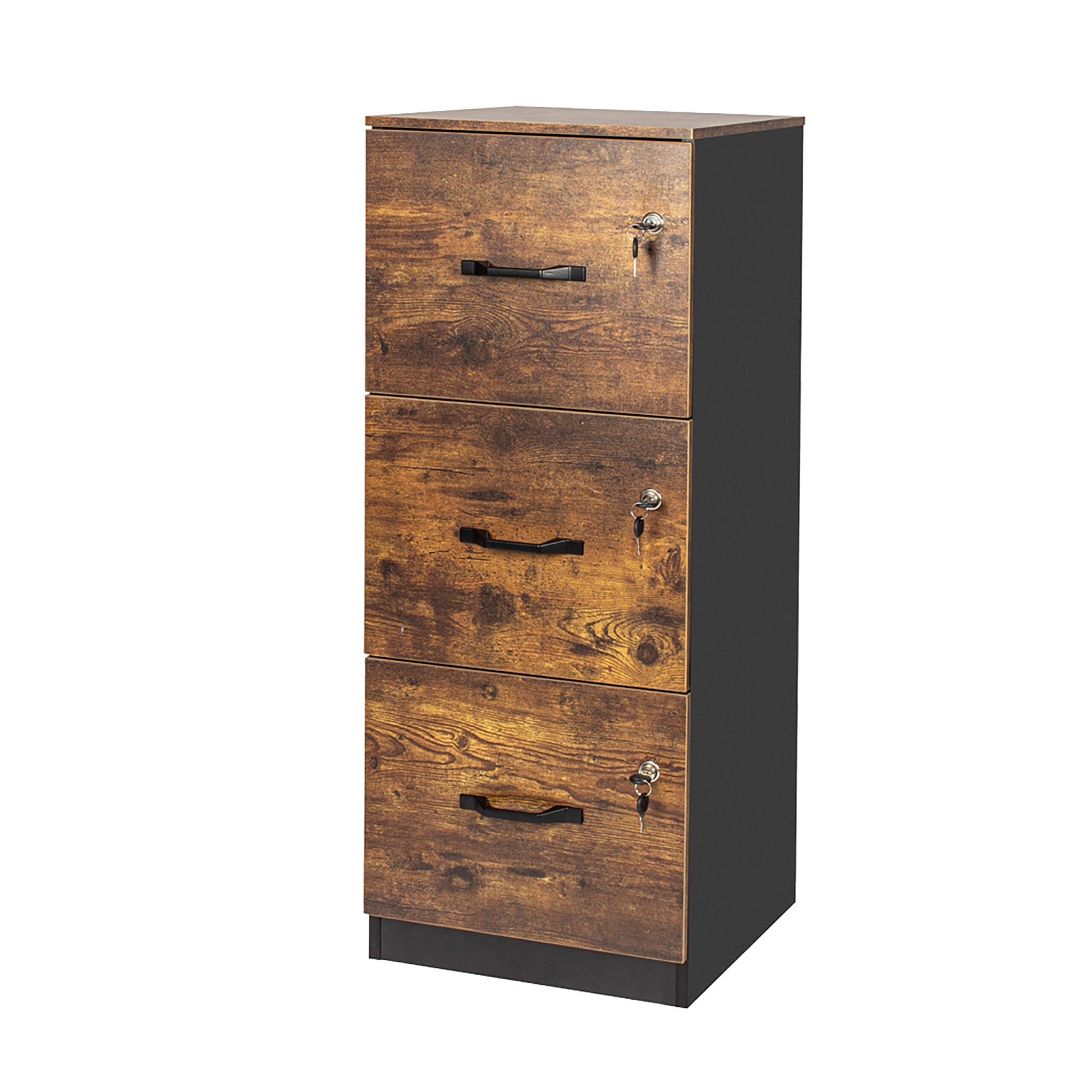 Aktenschrank Hängeregister Braun-Schwarz