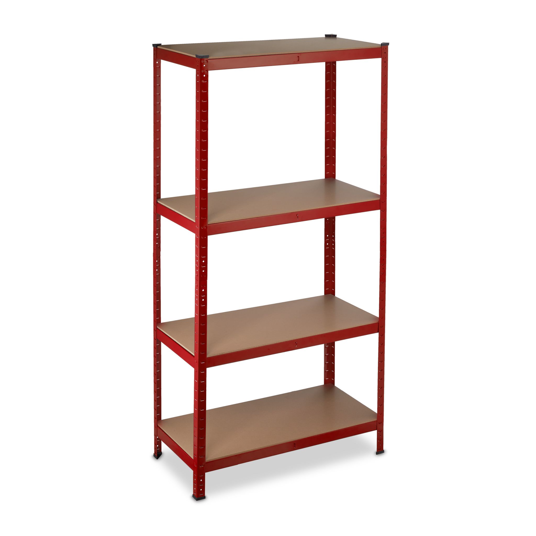 Schwerlastregal 150cm rot Hellbraun-Rot-Schwarz