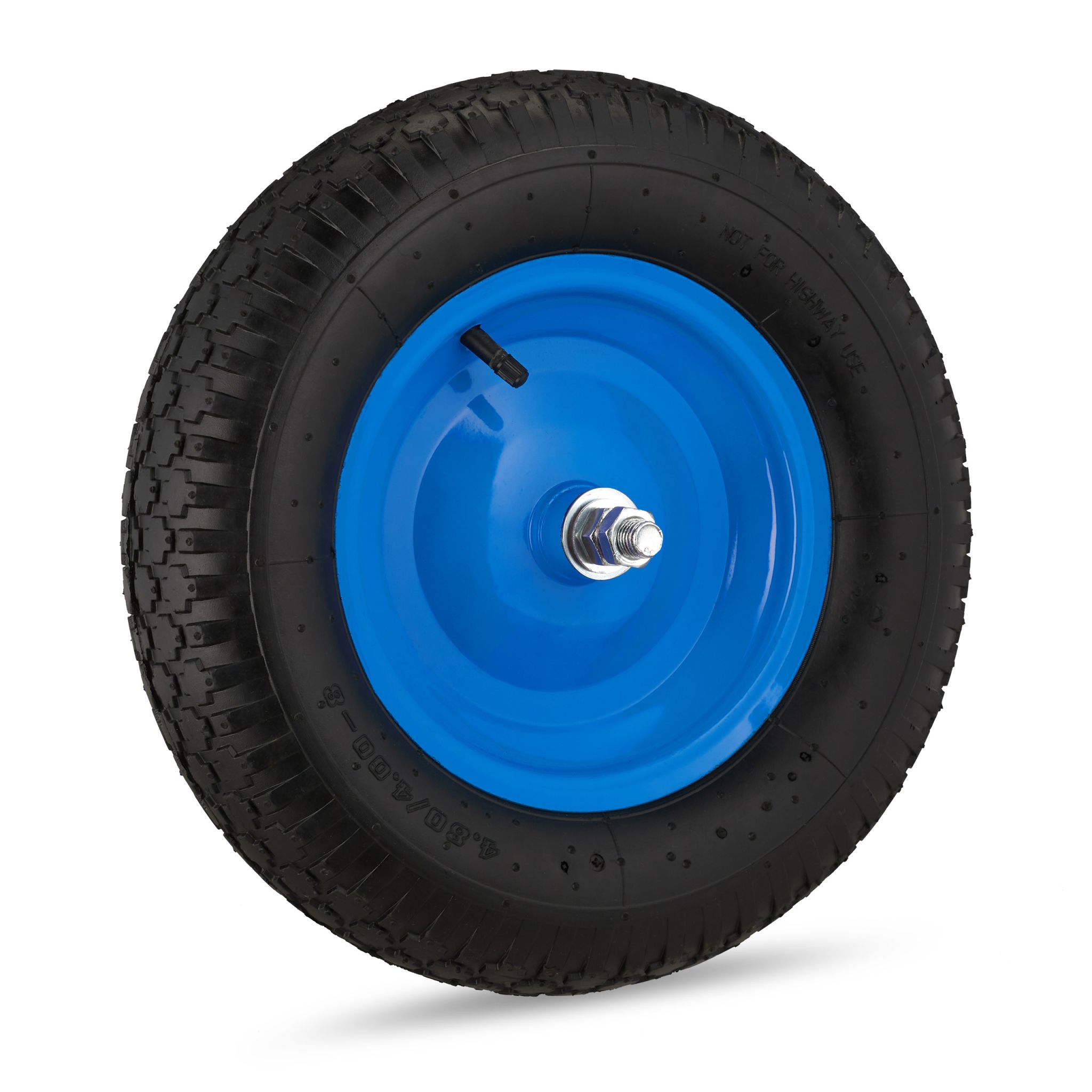 Schubkarrenrad 4.80 4.00-8 mit Achse Blau-Schwarz