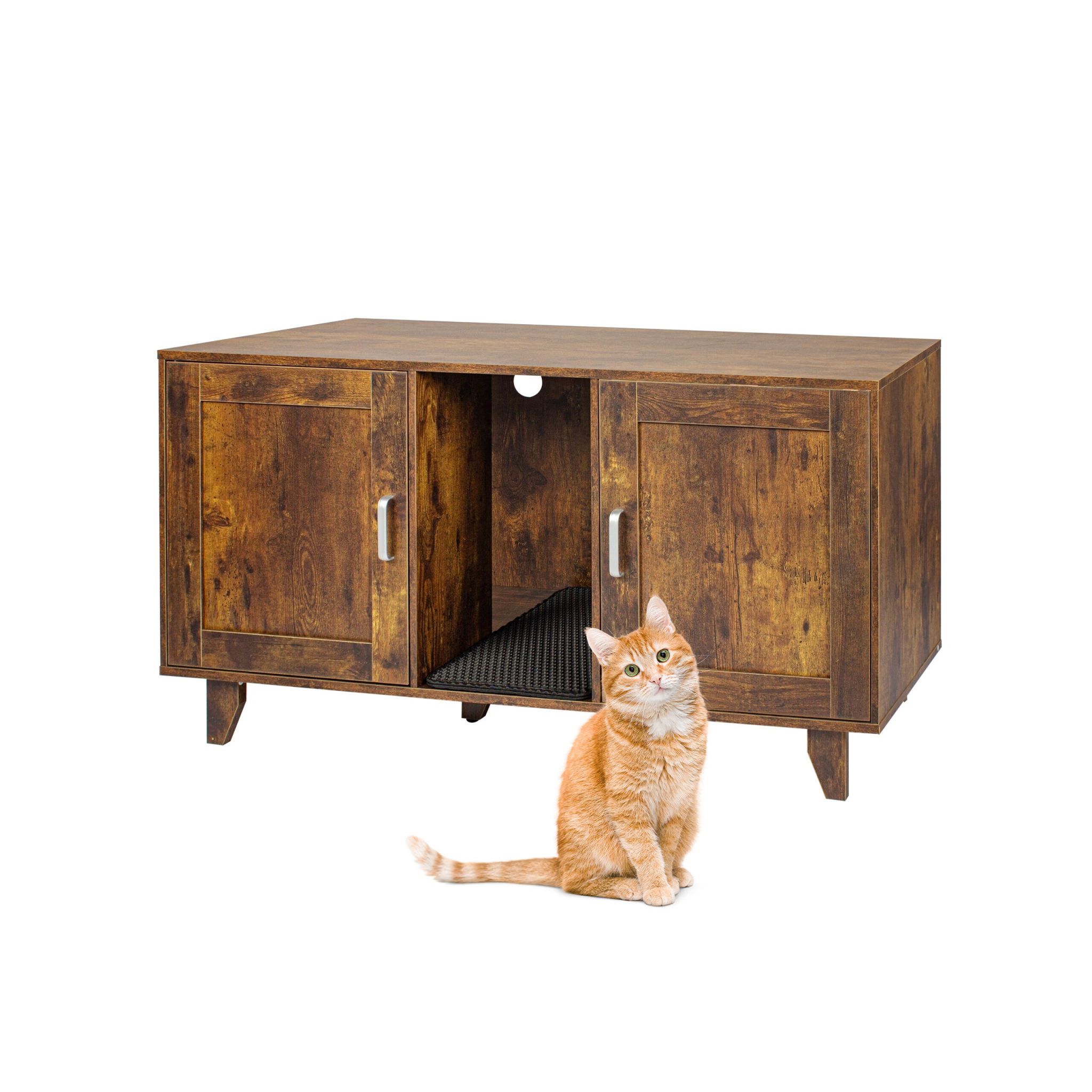 XXL Katzenschrank für Katzenklo Dunkelbraun
