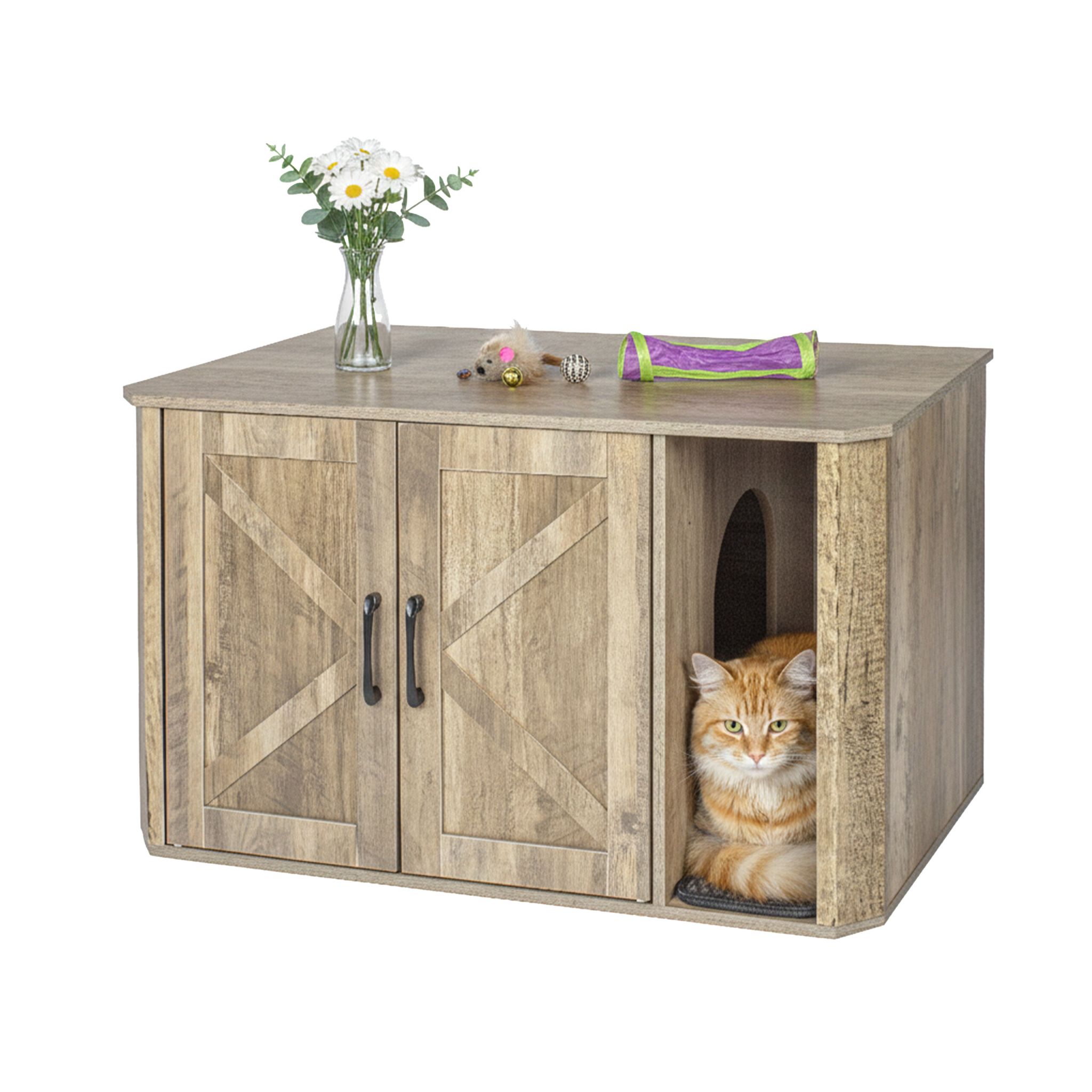 Katzenschrank für Katzenklo Braun