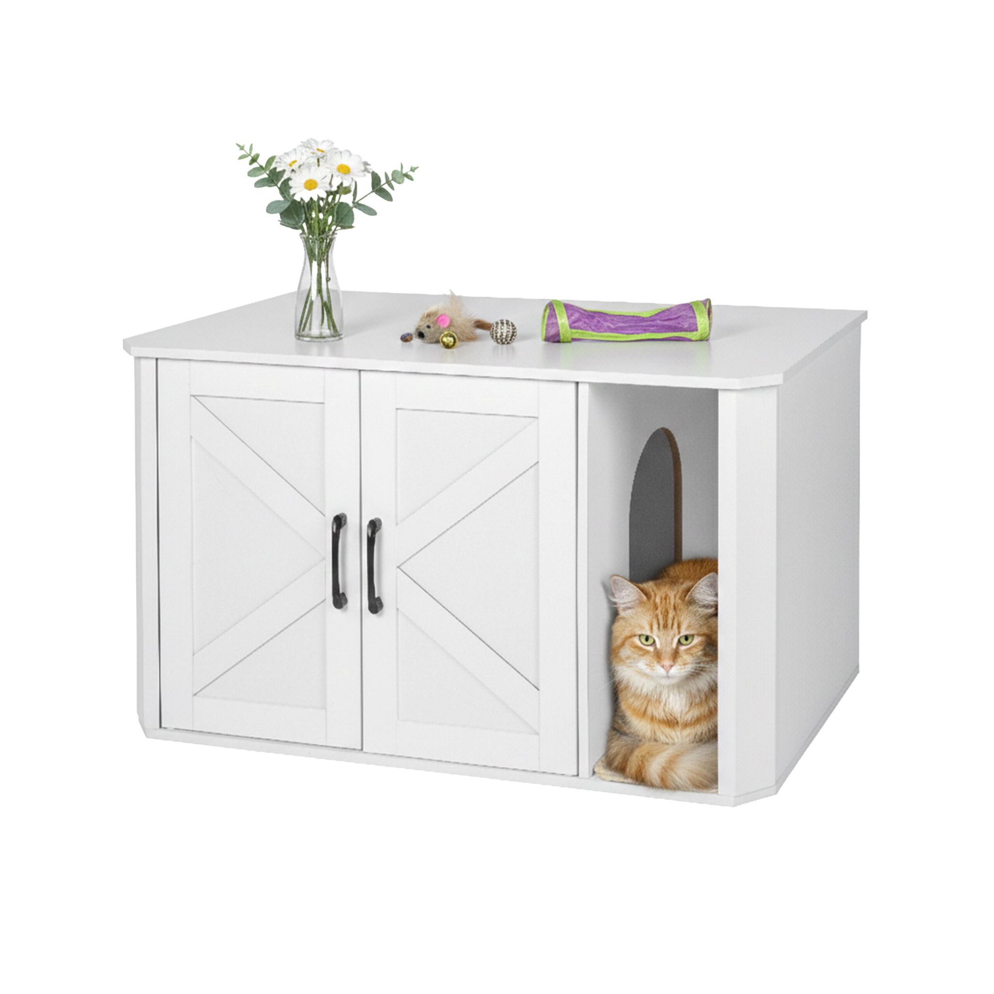 Katzenschrank für Katzenklo Weiss