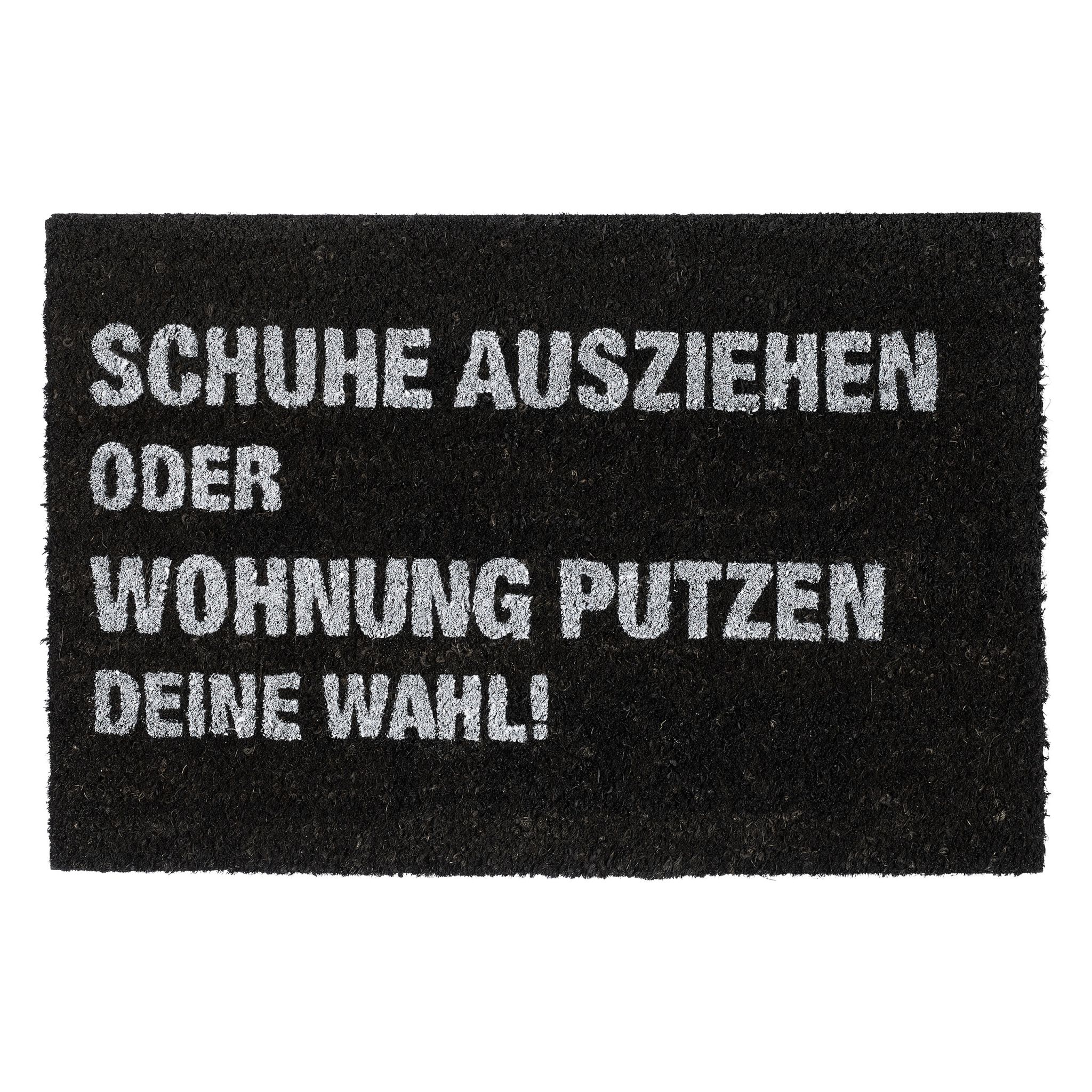 Fussmatte Kokos Wohnung putzen Weiss-Schwarz