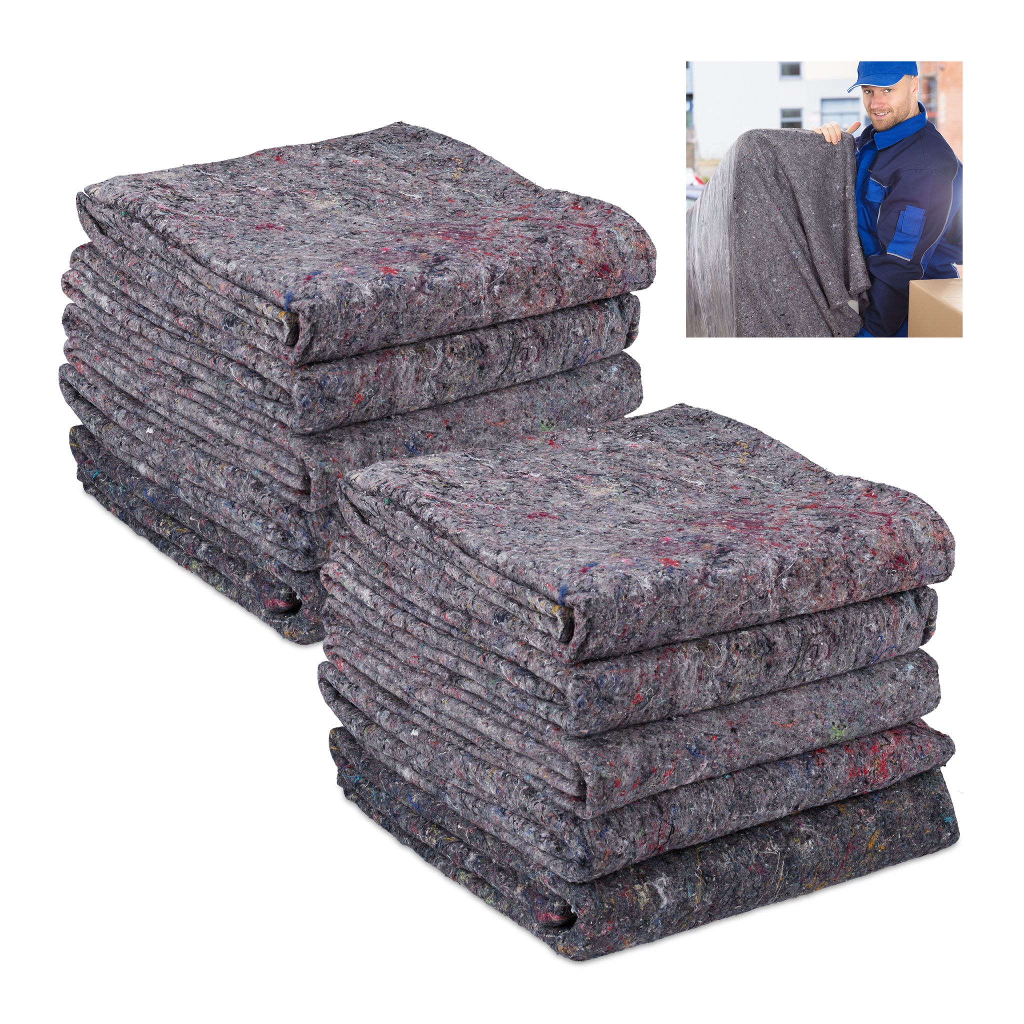 Umzugsdecken 10er-Set Grau