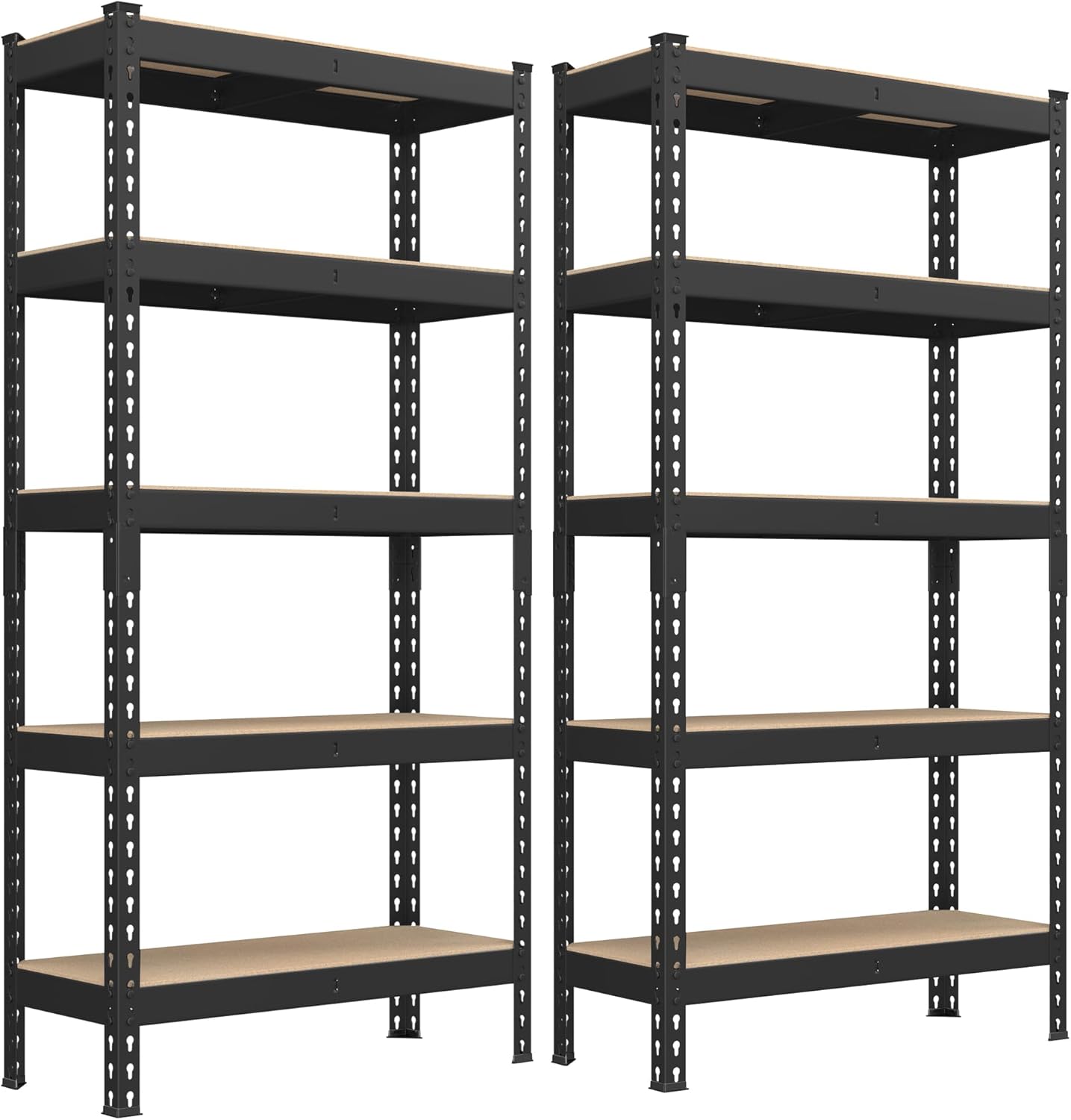 Schwerlastregal 875kg 2er-Set Belastbar Schwarz Metall