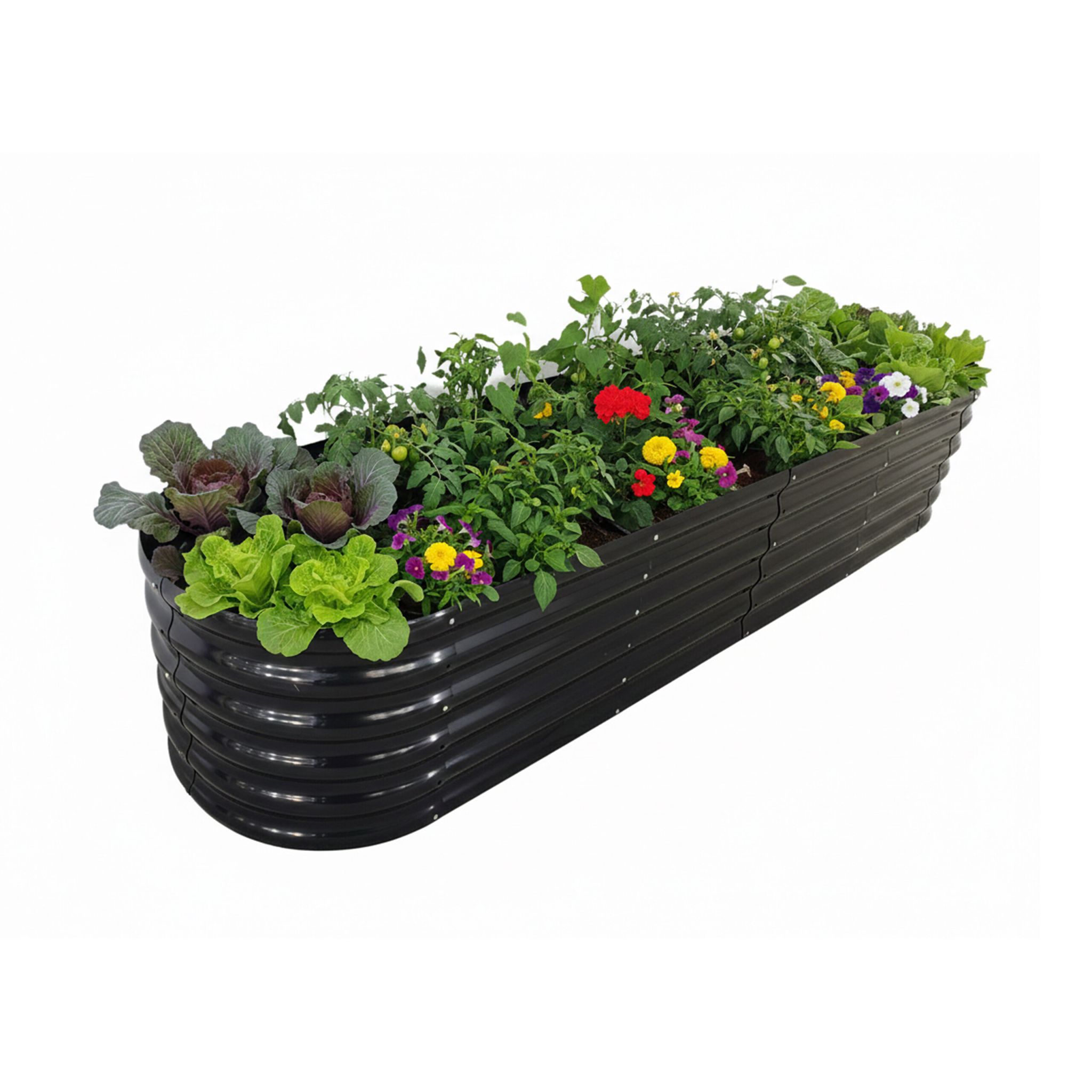 Hochbeet Metall halbrund XXL Anthrazit