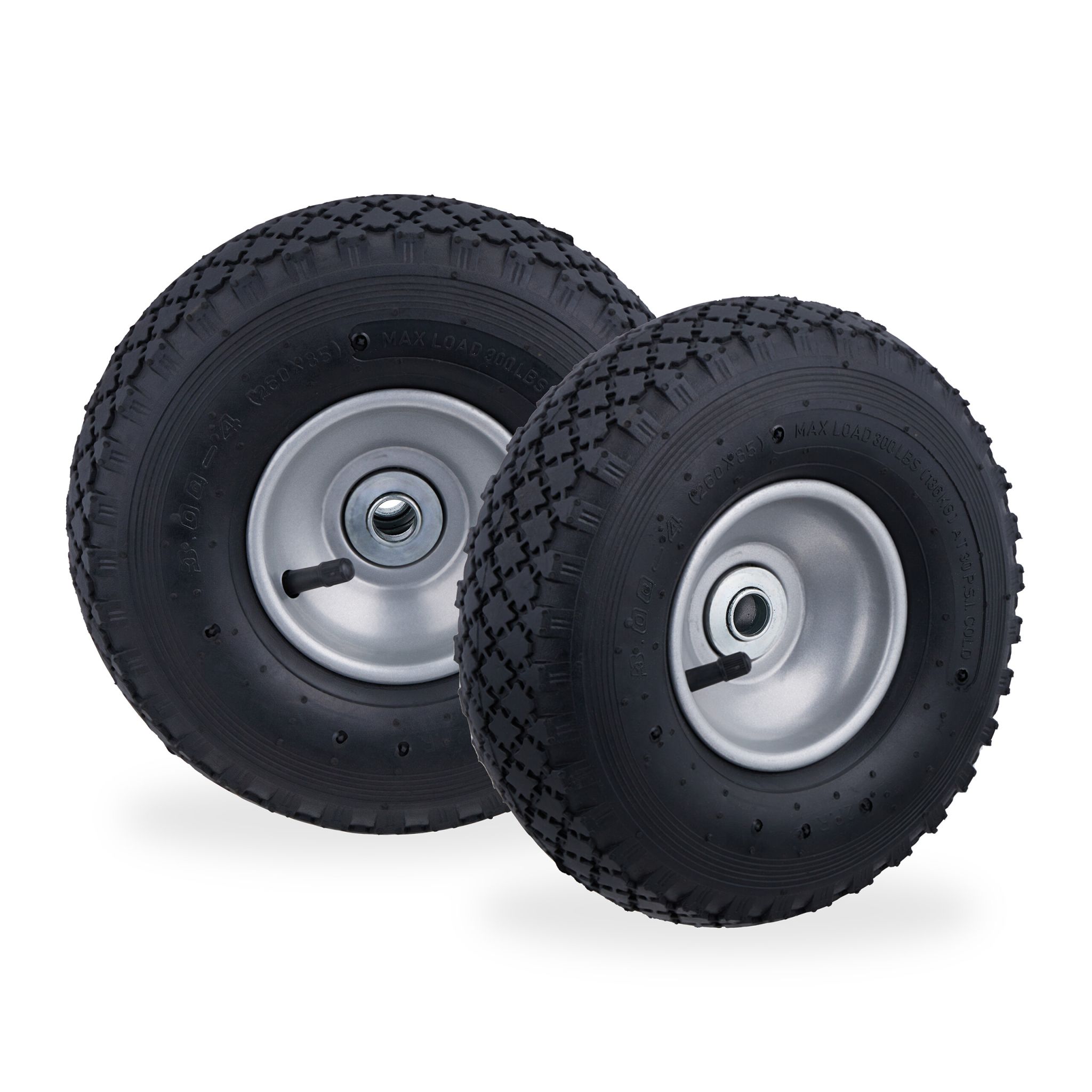 Sackkarrenrad 2er-Set 3.00-4 Schwarz-Grau