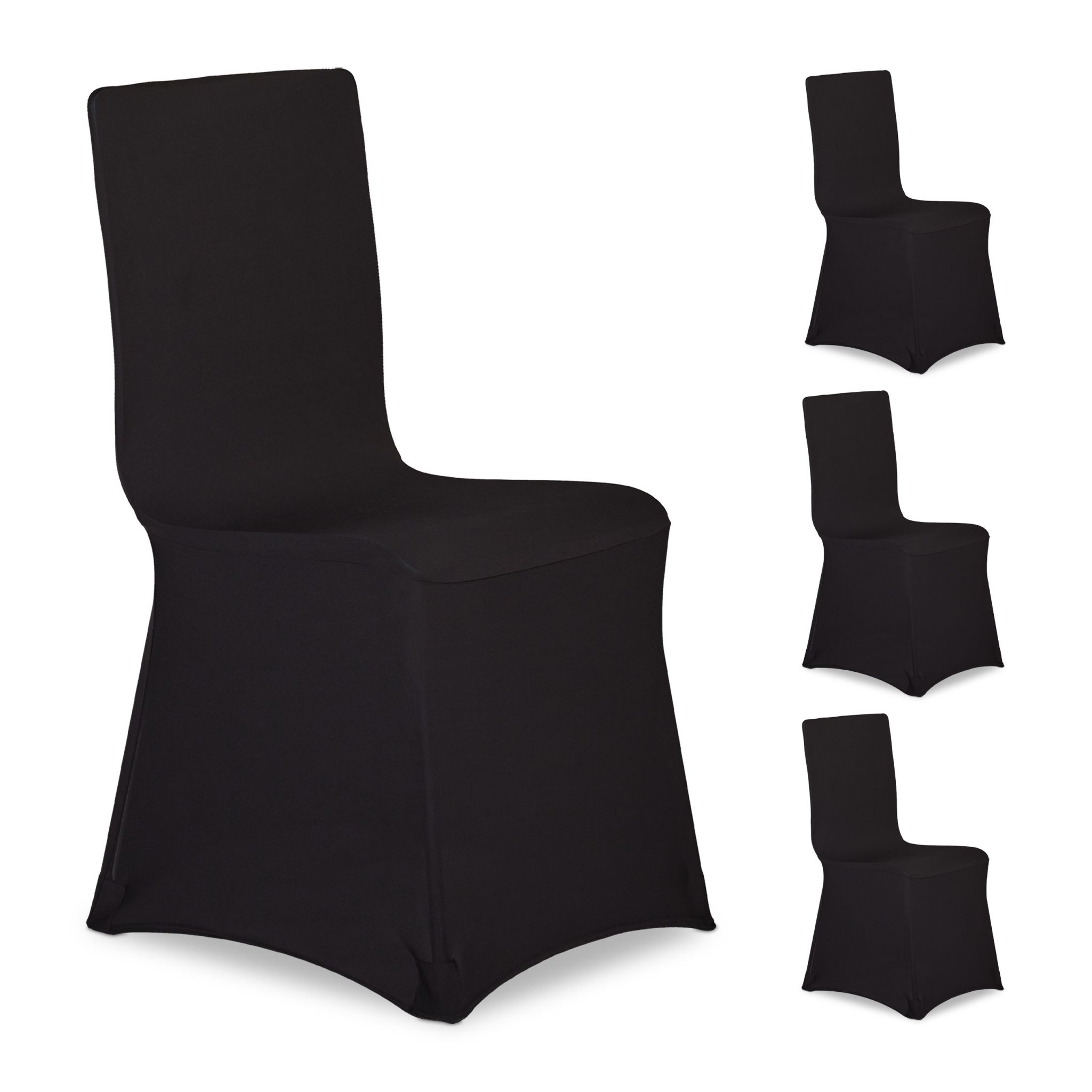 Stuhlhussen 4er-Set Schwarz