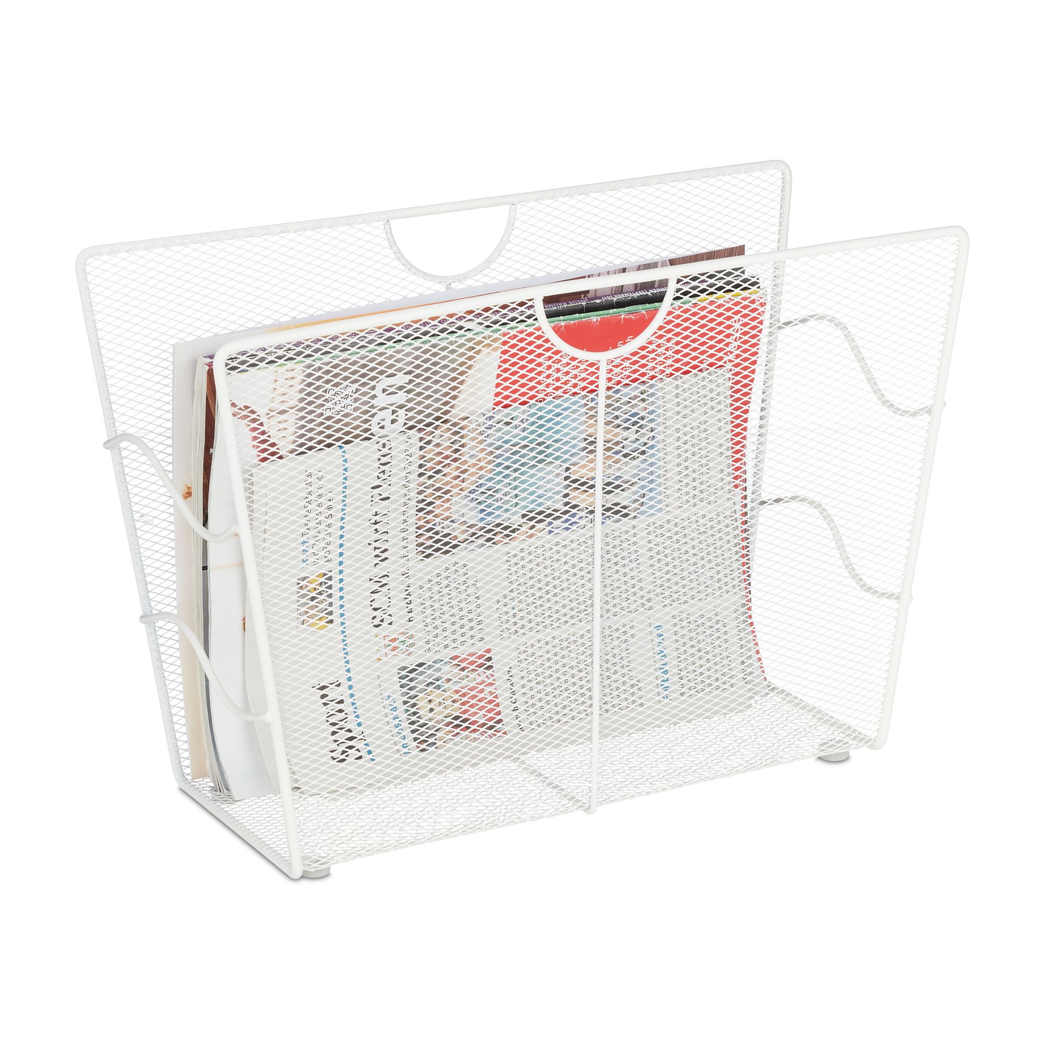 Zeitungsständer Metall weiss Weiss