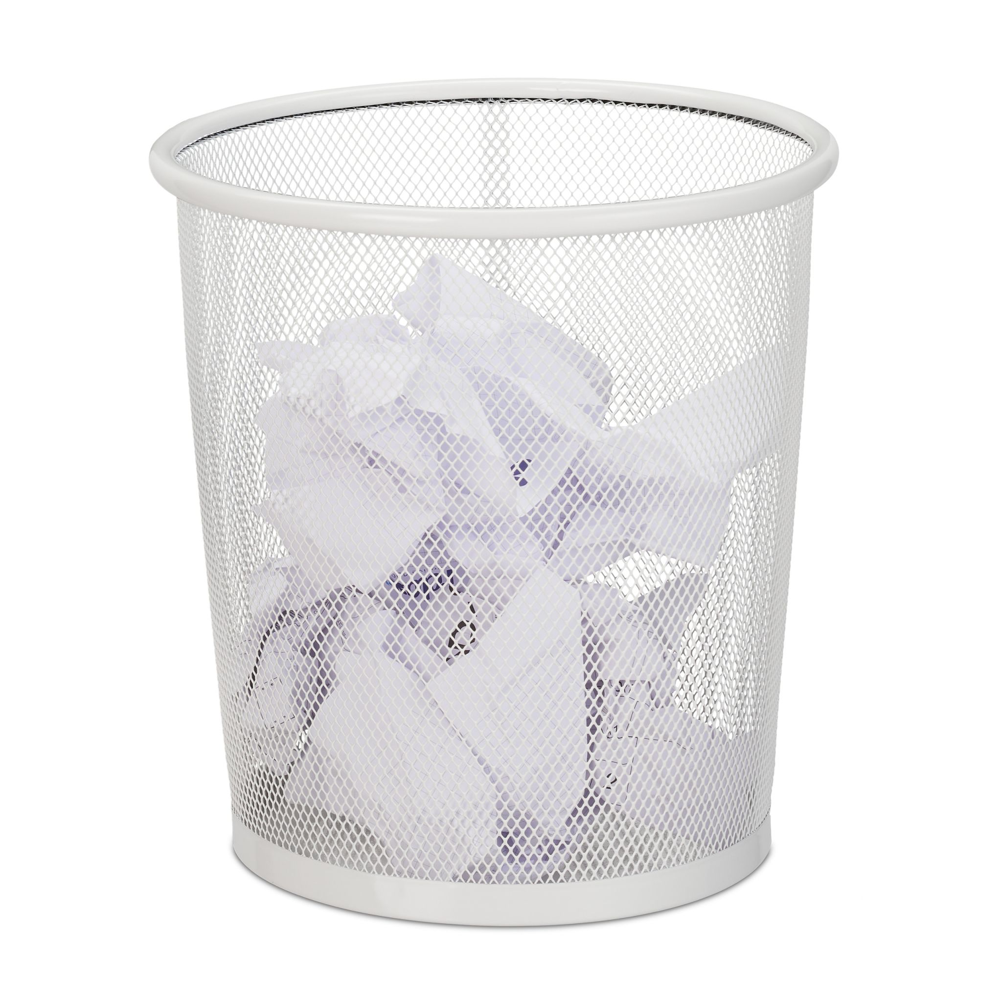 Papierkorb Drahtgeflecht Weiss
