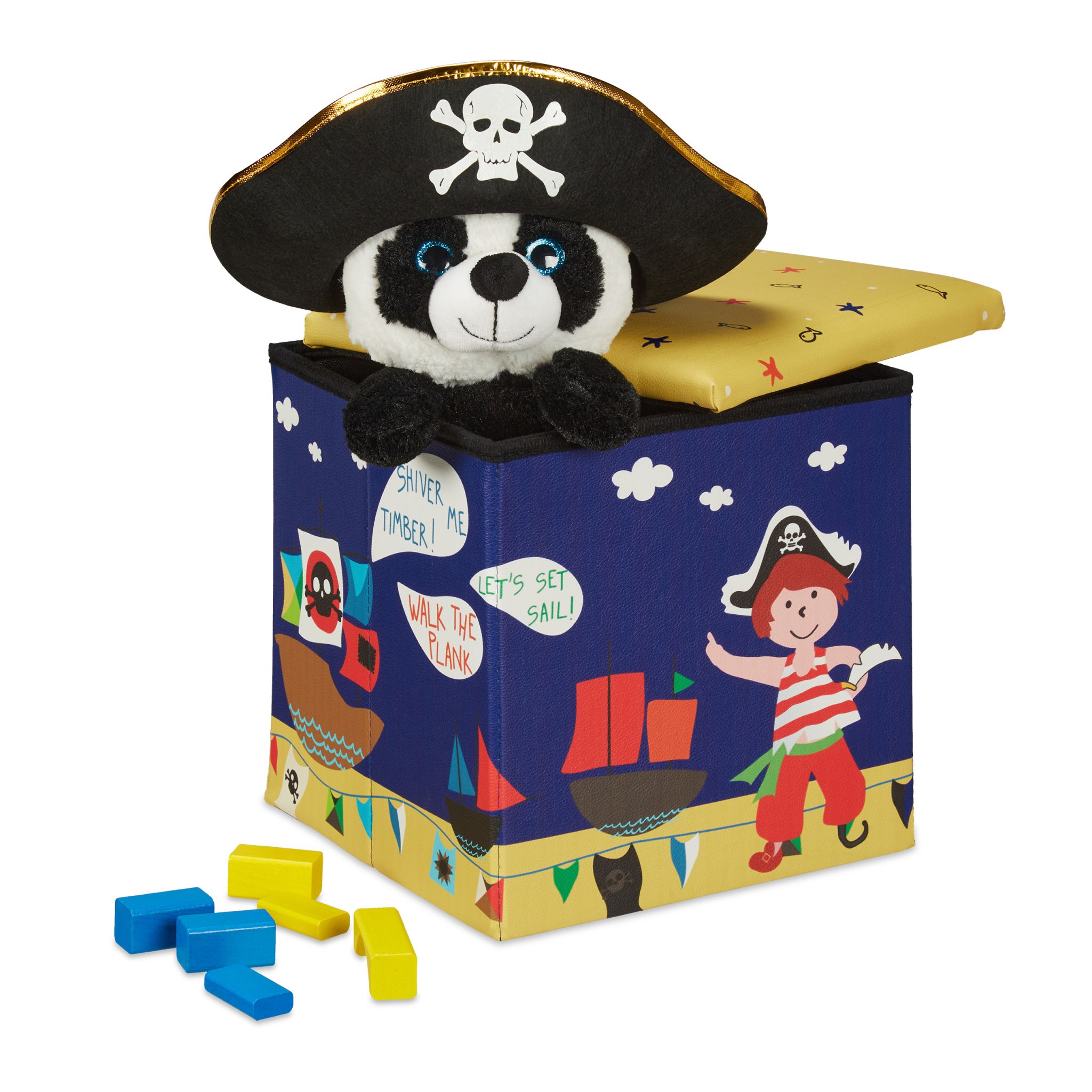 Sitzhocker Kinder Blau-Gelb