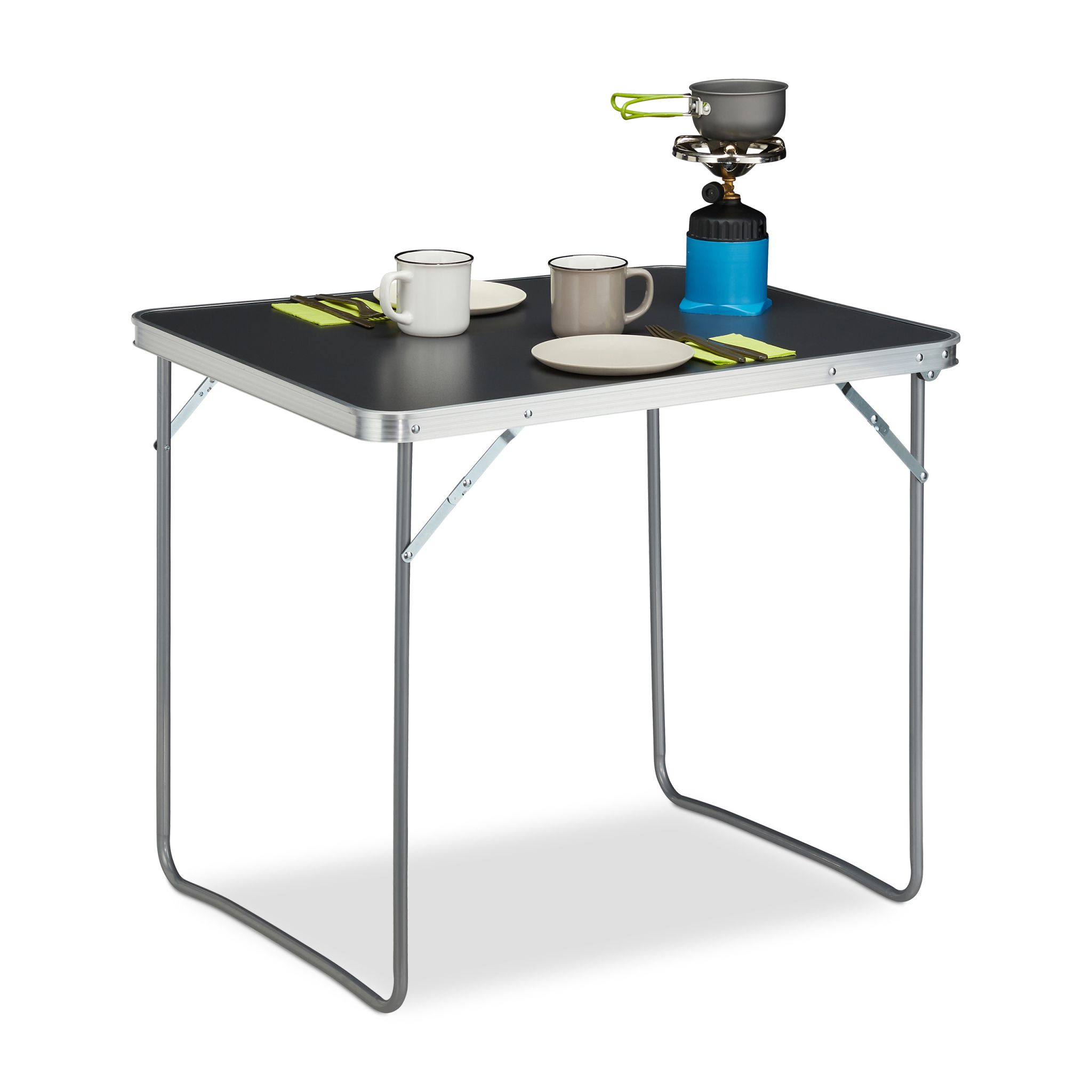 Campingtisch klappbar Silber-Grau