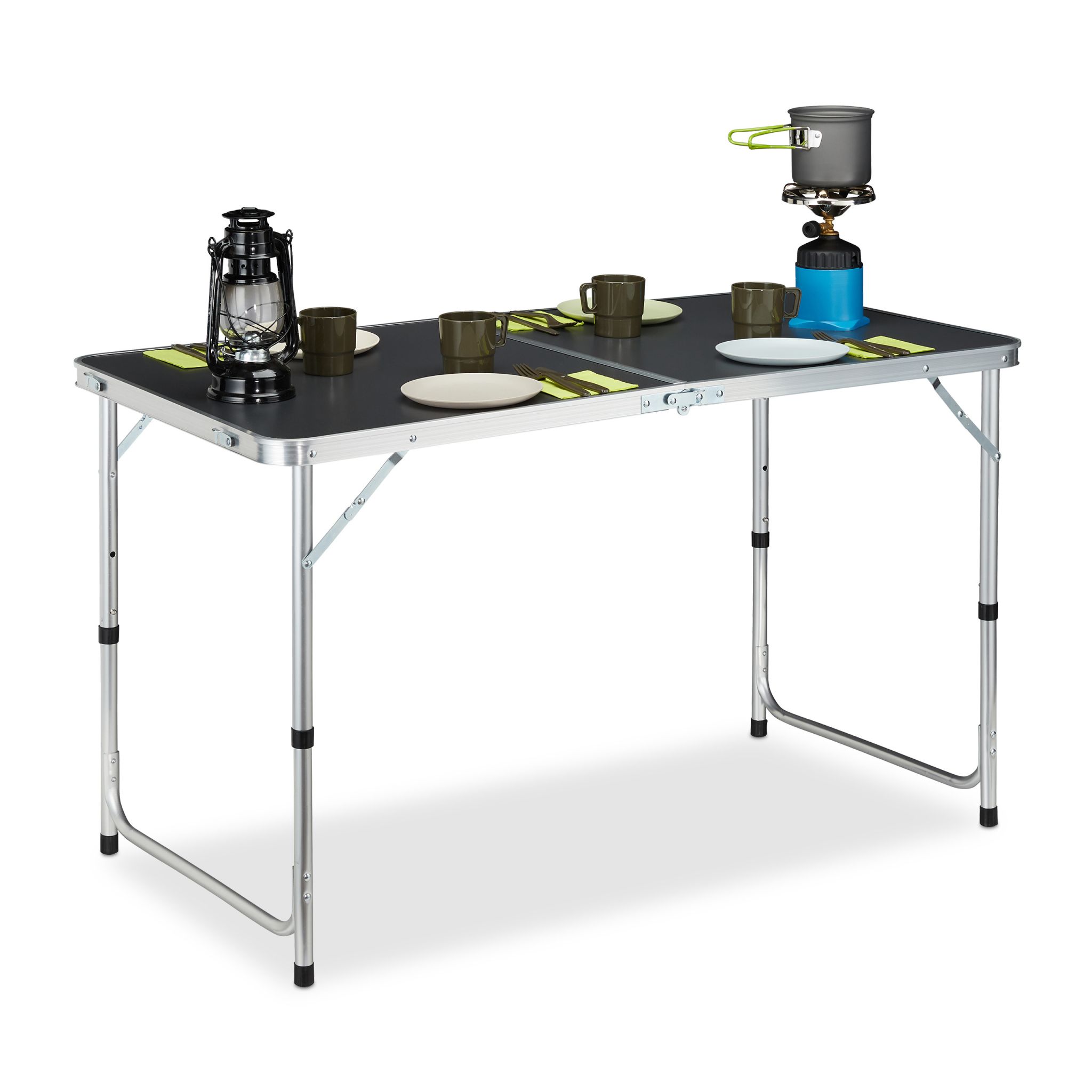 Campingtisch klappbar Silber-Grau