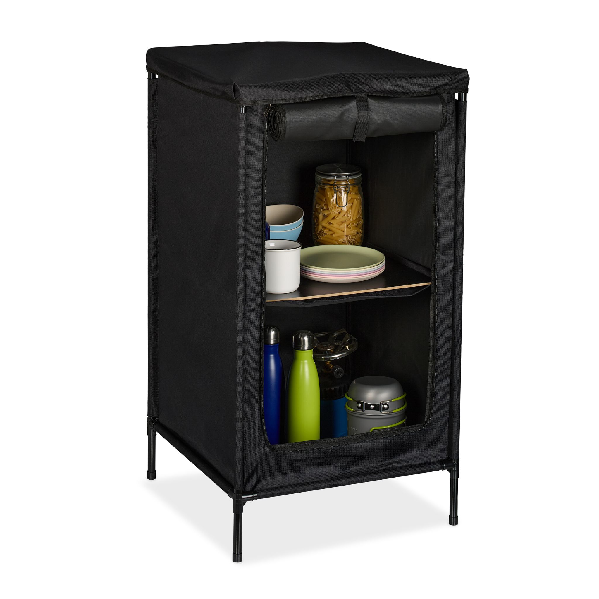 Campingschrank mit 2 Ablagen Grau