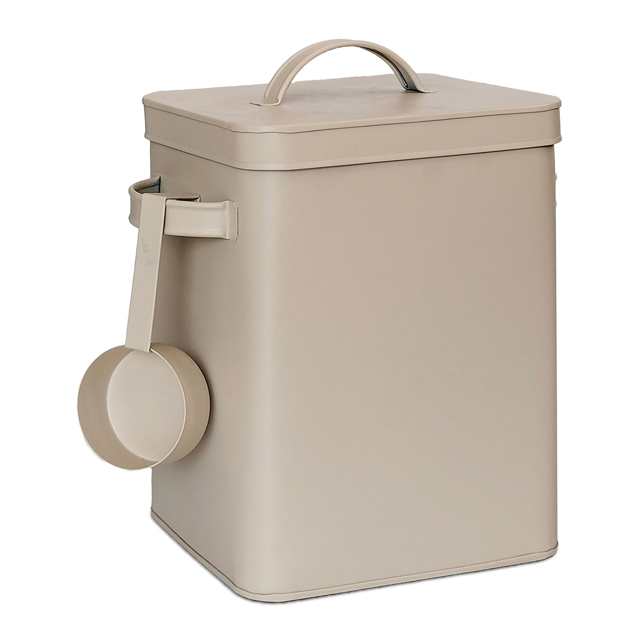 Luftdichte Metallbox mit Löffel Beige