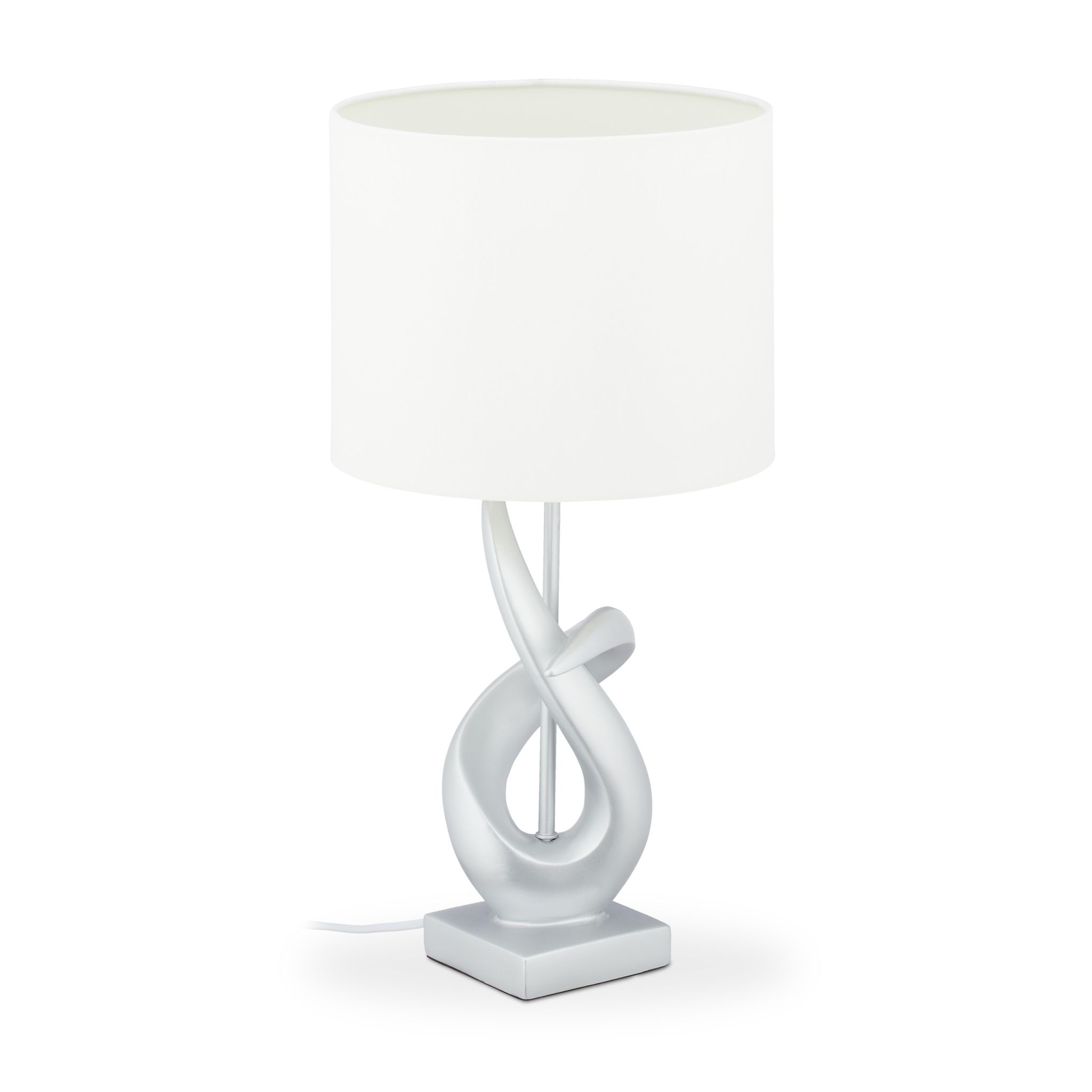 Tischlampe modern silber Weiss-Silber