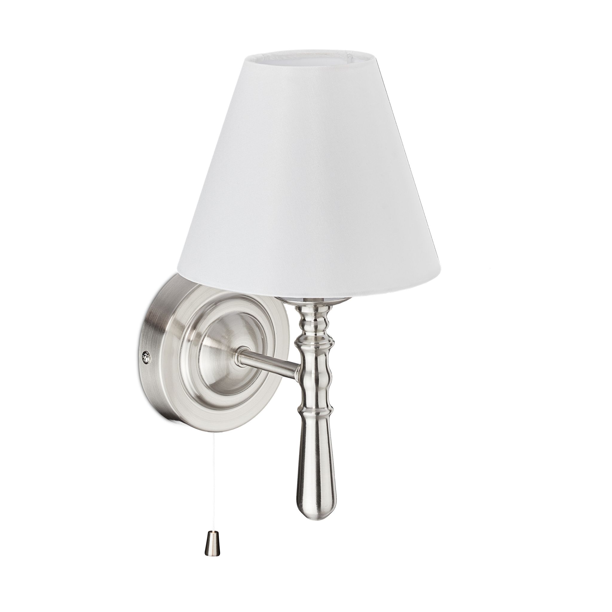Wandlampe mit Schirm Weiss-Silber