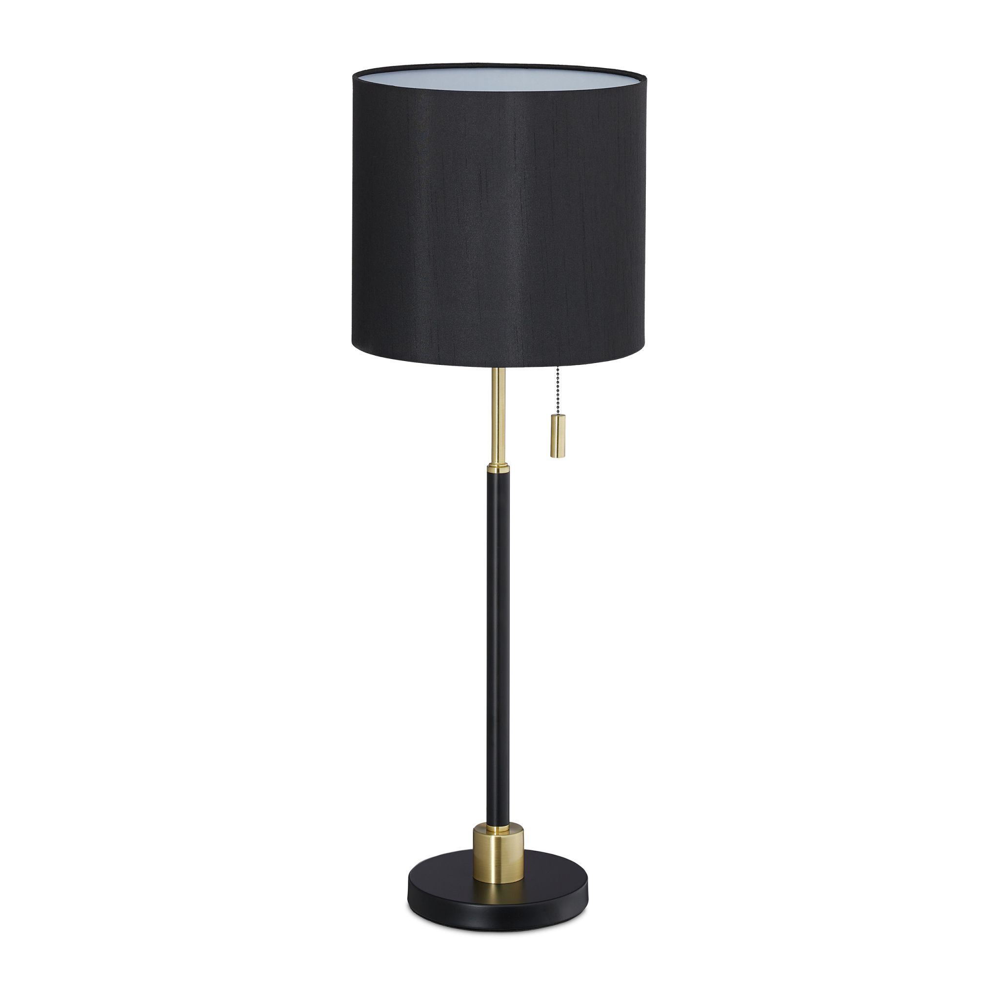 Tischlampe mit Zugschalter Gold-Schwarz