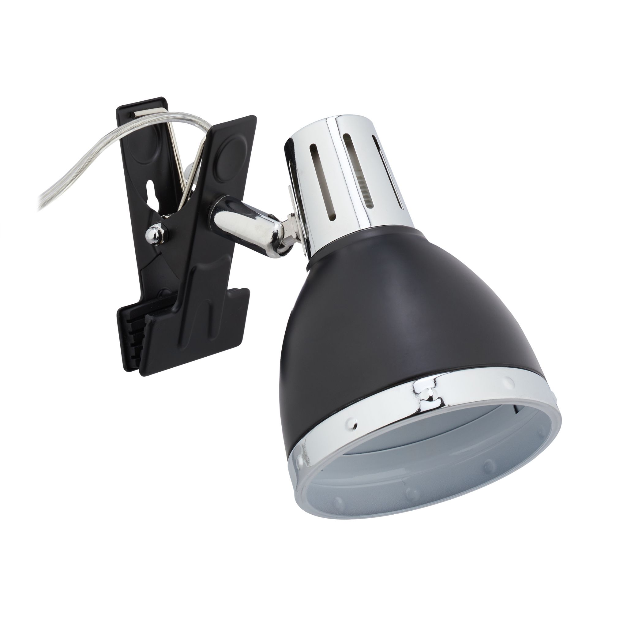 Klemmspot Retro schwarz Schwarz-Silber