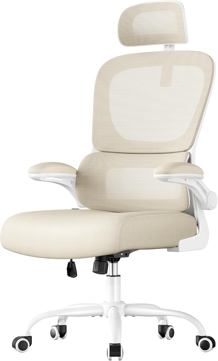 Bürostuhl ergonomisch Netz sandbeige atmungsaktiv