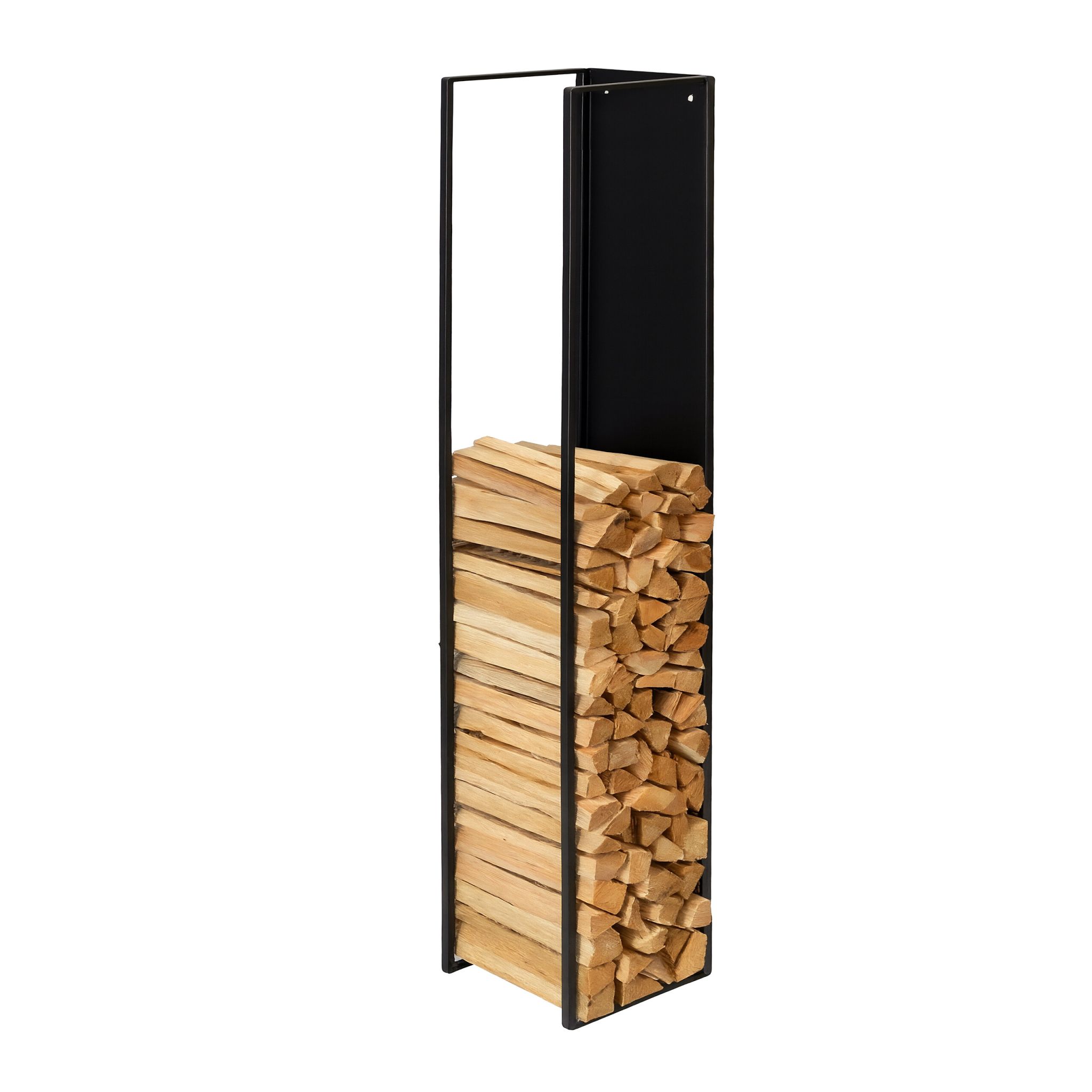 Kaminholzregal Wandmontage Schwarz
