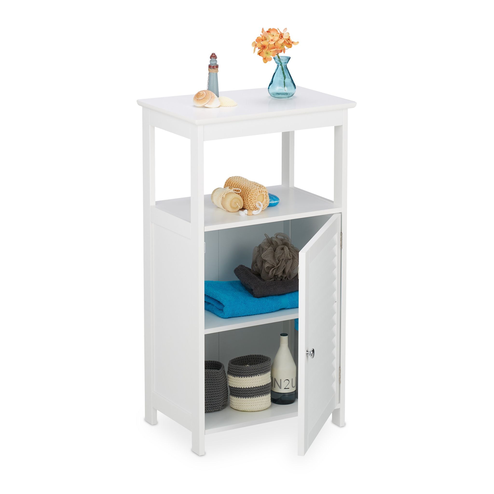 Badschrank mit 3 Fächern Weiss